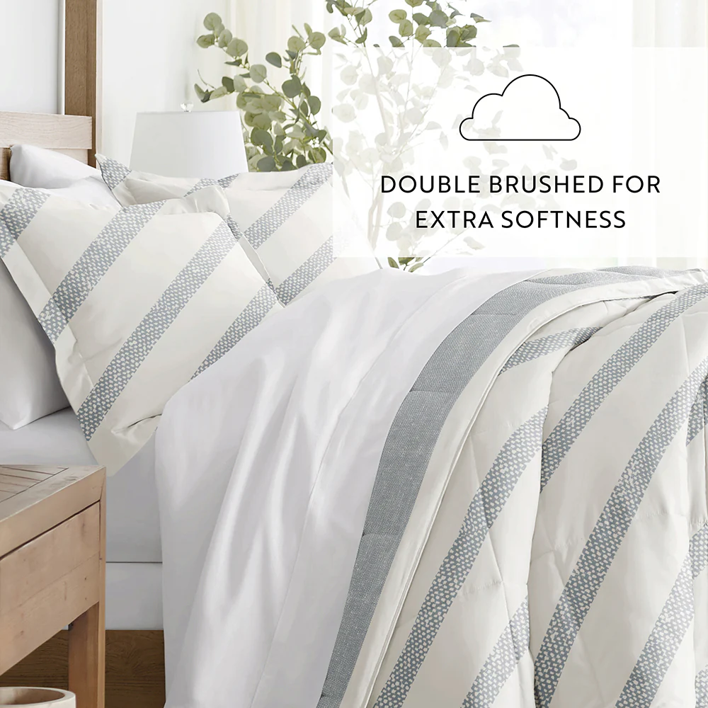 Distressed Stripe Reversible Down-Alternative Comforter Set - Image 11