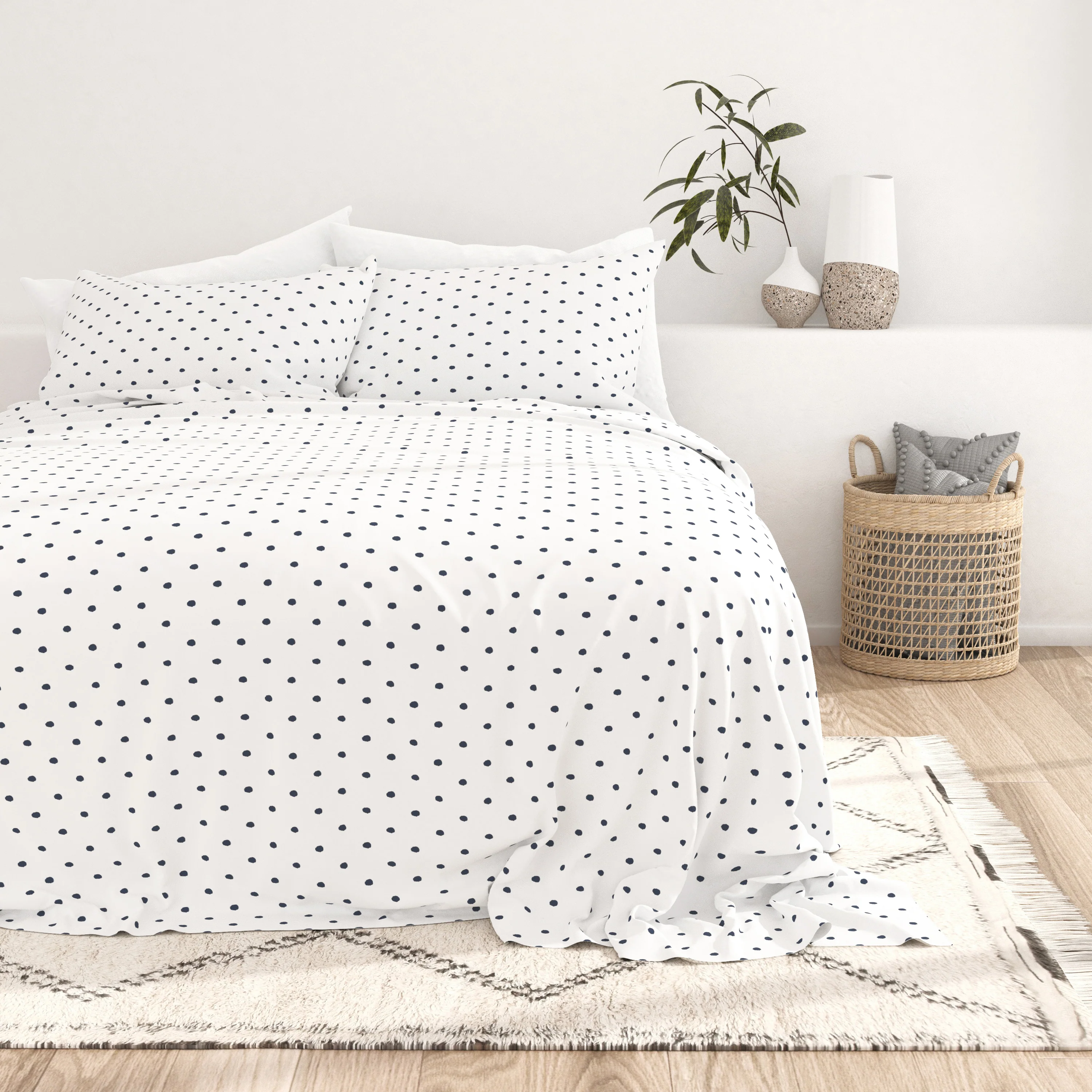 Dots Pattern 4-Piece Sheet Set - Image 3