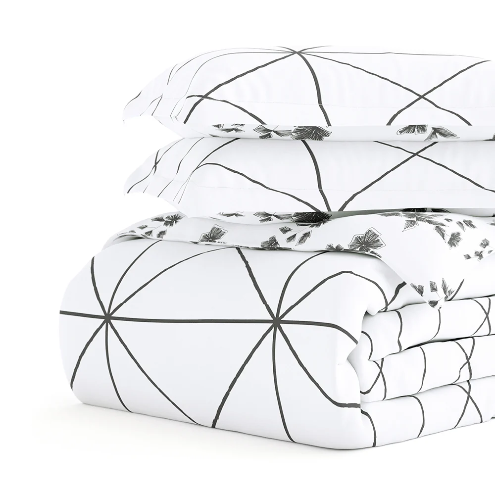 Edgy Flowers Pattern 3-Piece Reversible Duvet Cover Set - Image 7
