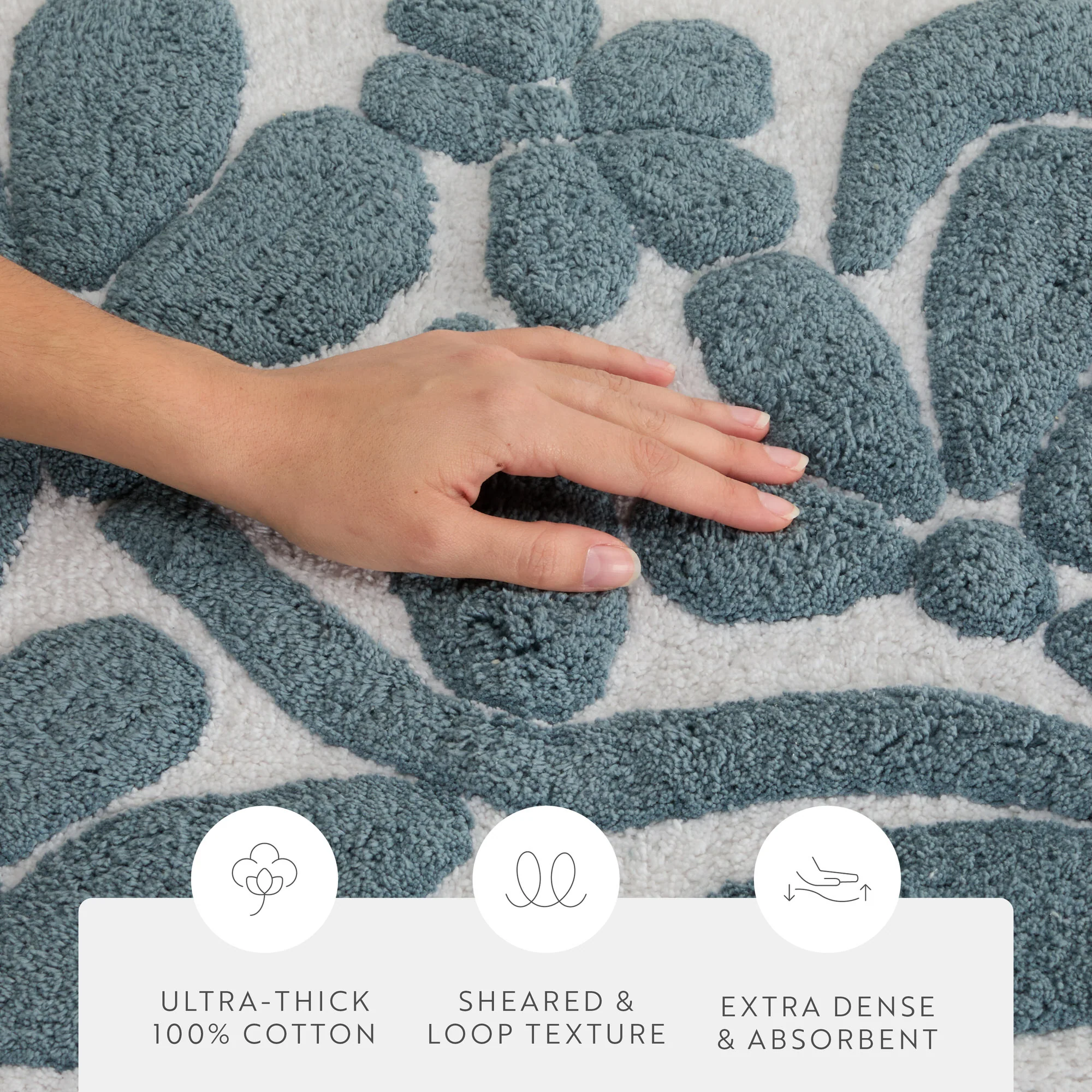 100% Cotton Floral Patterned Bath Mat - Image 20