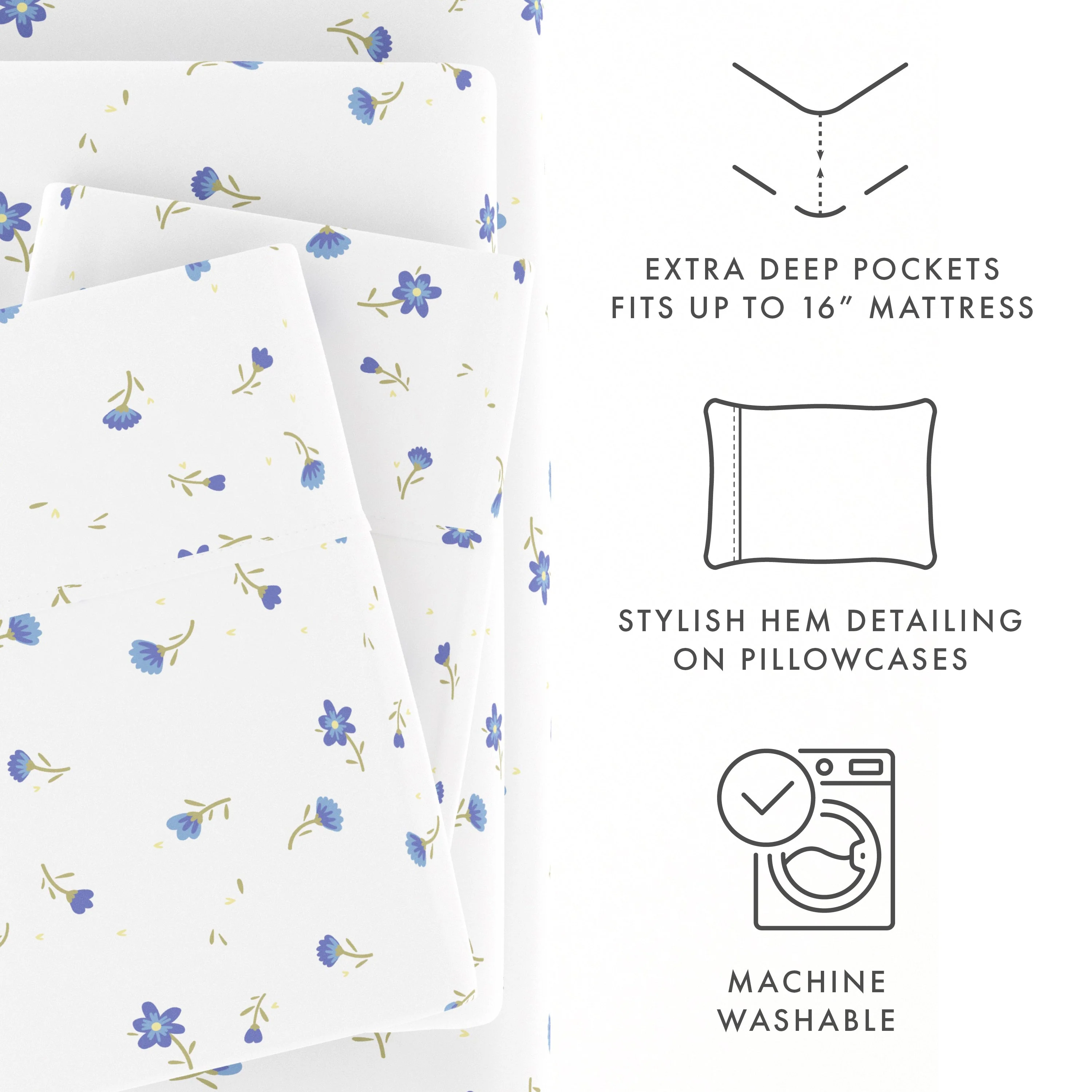 Floral Pattern 4-Piece Sheet Set - Sale - Image 14