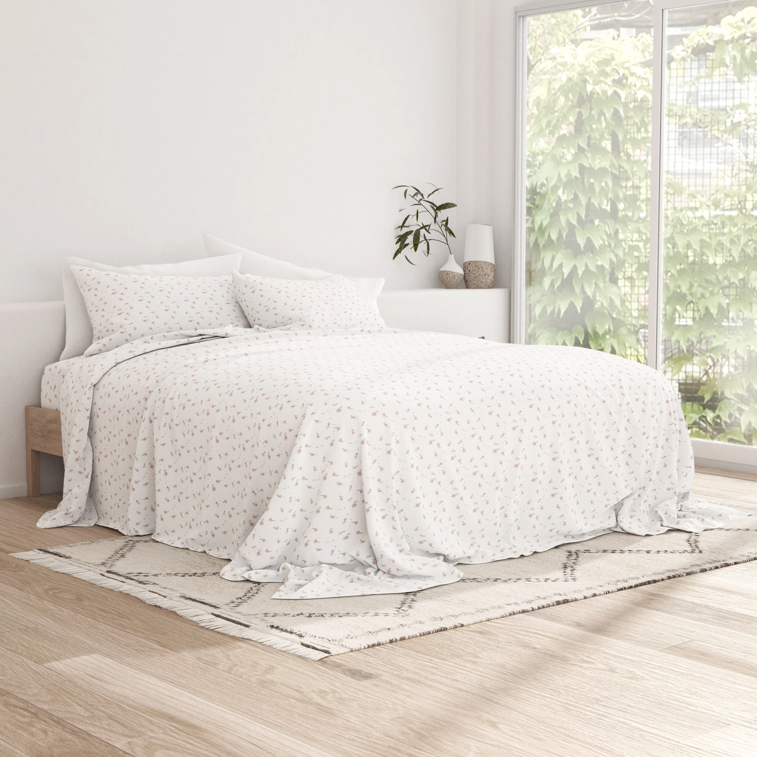 Floral Pattern 4-Piece Sheet Set - Sale - Image 7