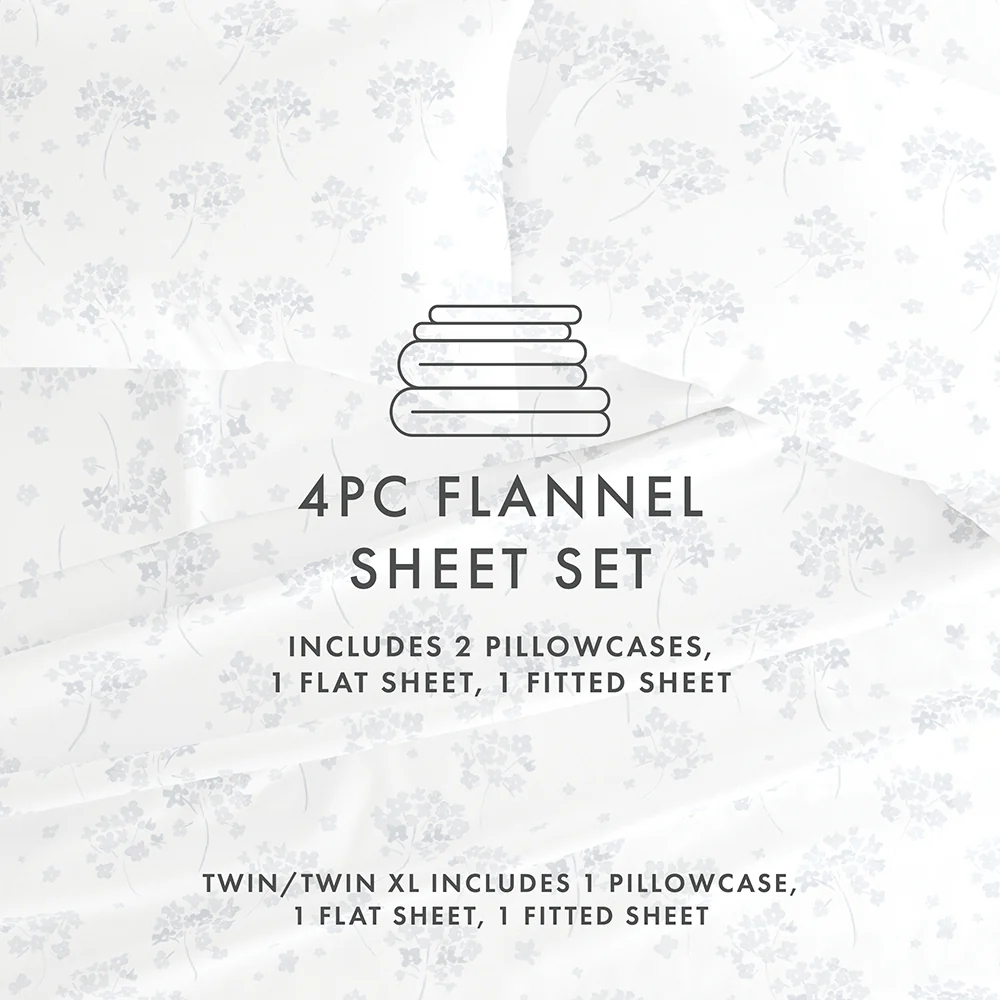 Flower Bunch 4-Piece Flannel Sheet Set - Image 10