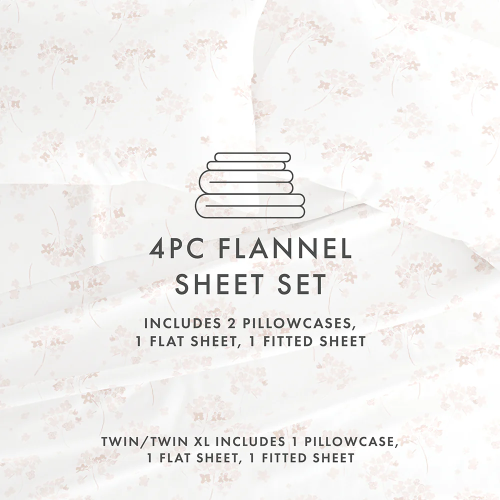 Flower Bunch 4-Piece Flannel Sheet Set - Image 9
