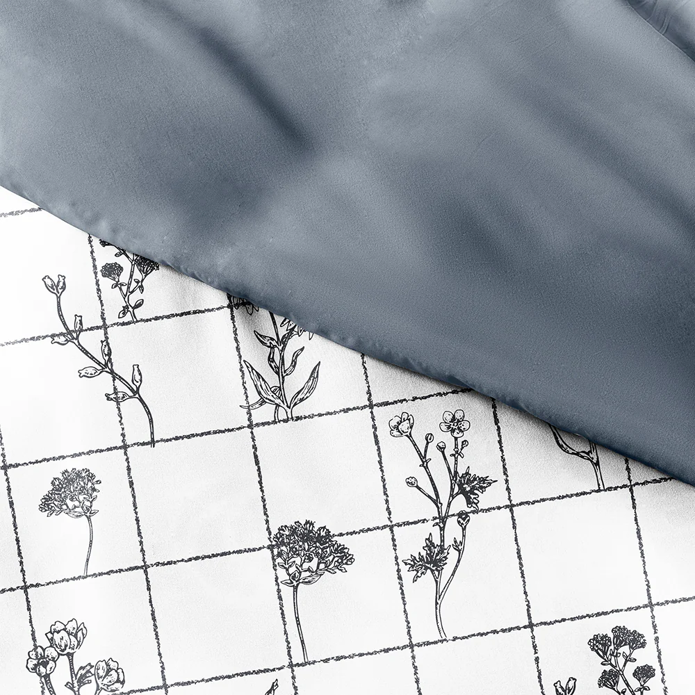 Flower Field Pattern 3-Piece Reversible Duvet Cover Set - Image 9