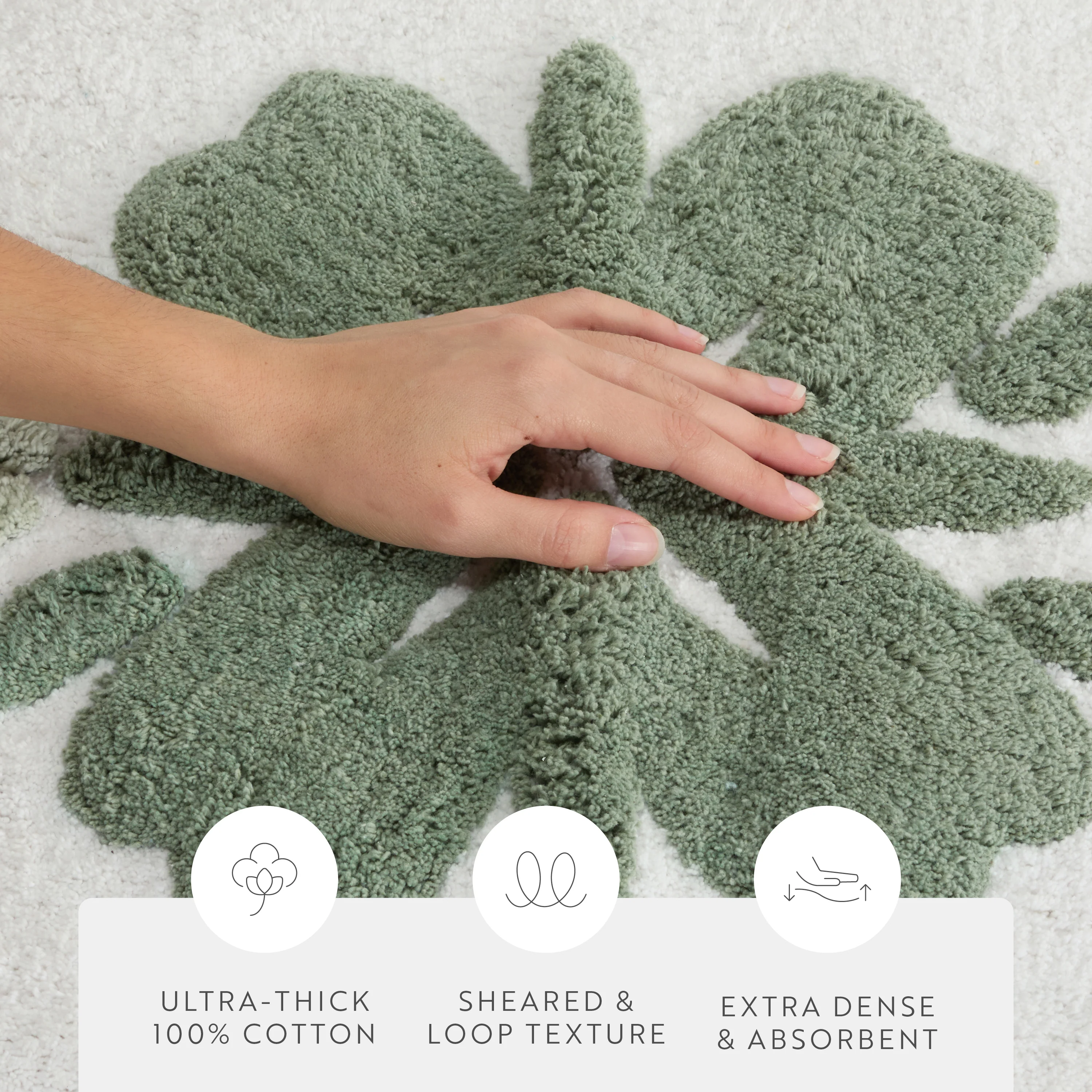100% Cotton Flowers Patterned Bath Mat - Image 9