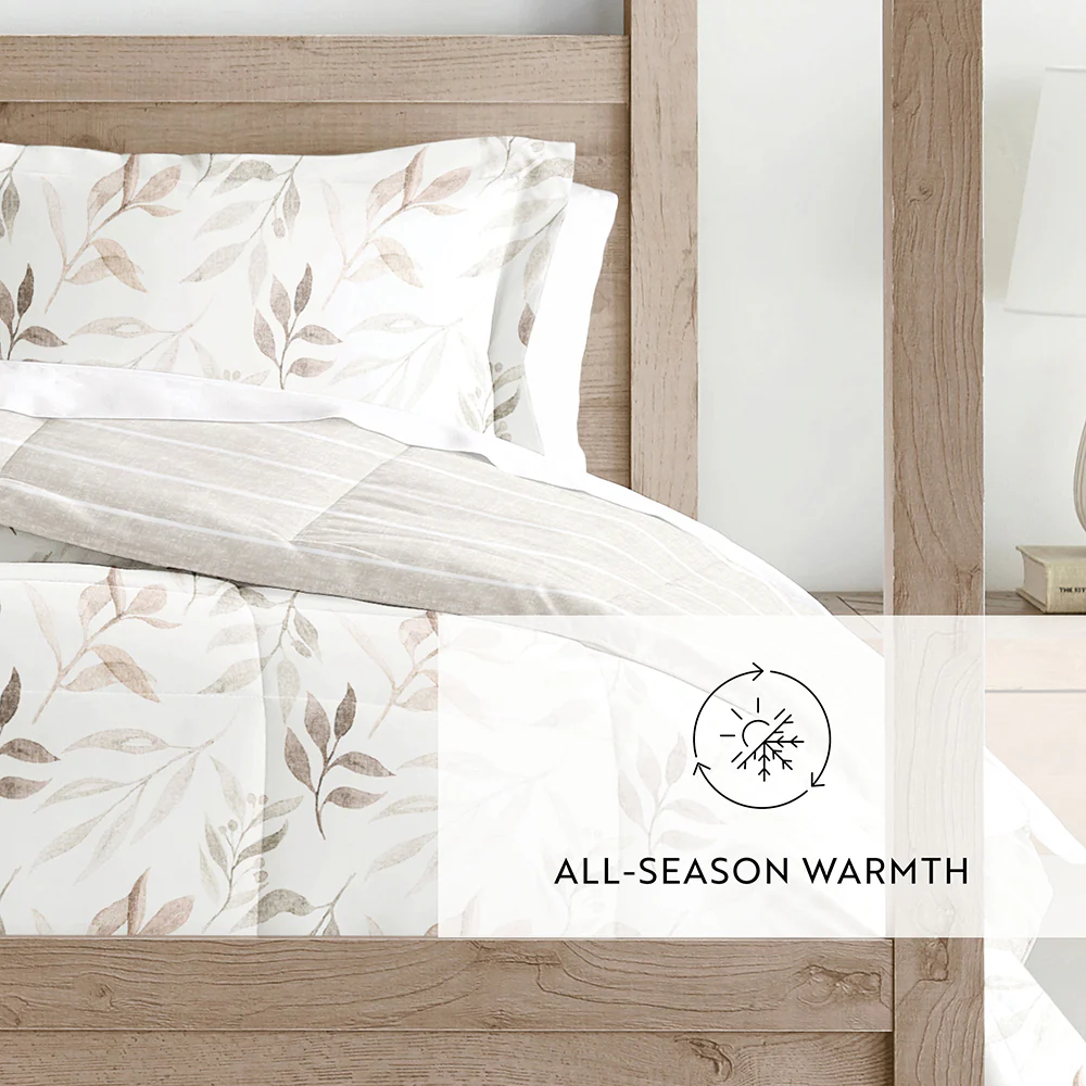 Foliage Stripe Reversible Down-Alternative Comforter Set - Image 10
