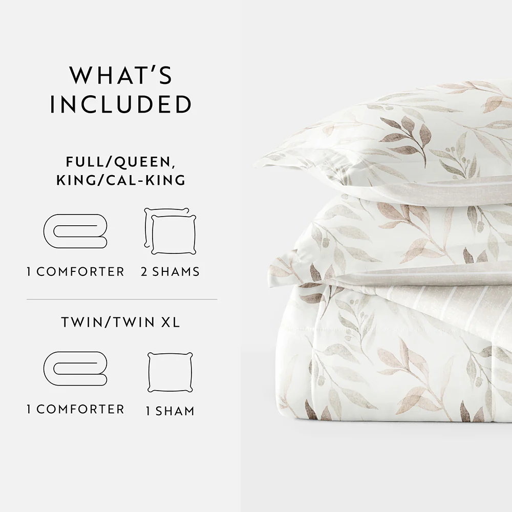 Foliage Stripe Reversible Down-Alternative Comforter Set - Image 12