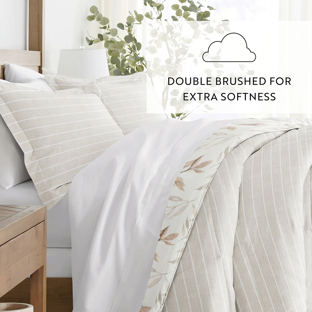 Foliage Stripe Reversible Down-Alternative Comforter Set - Image 14