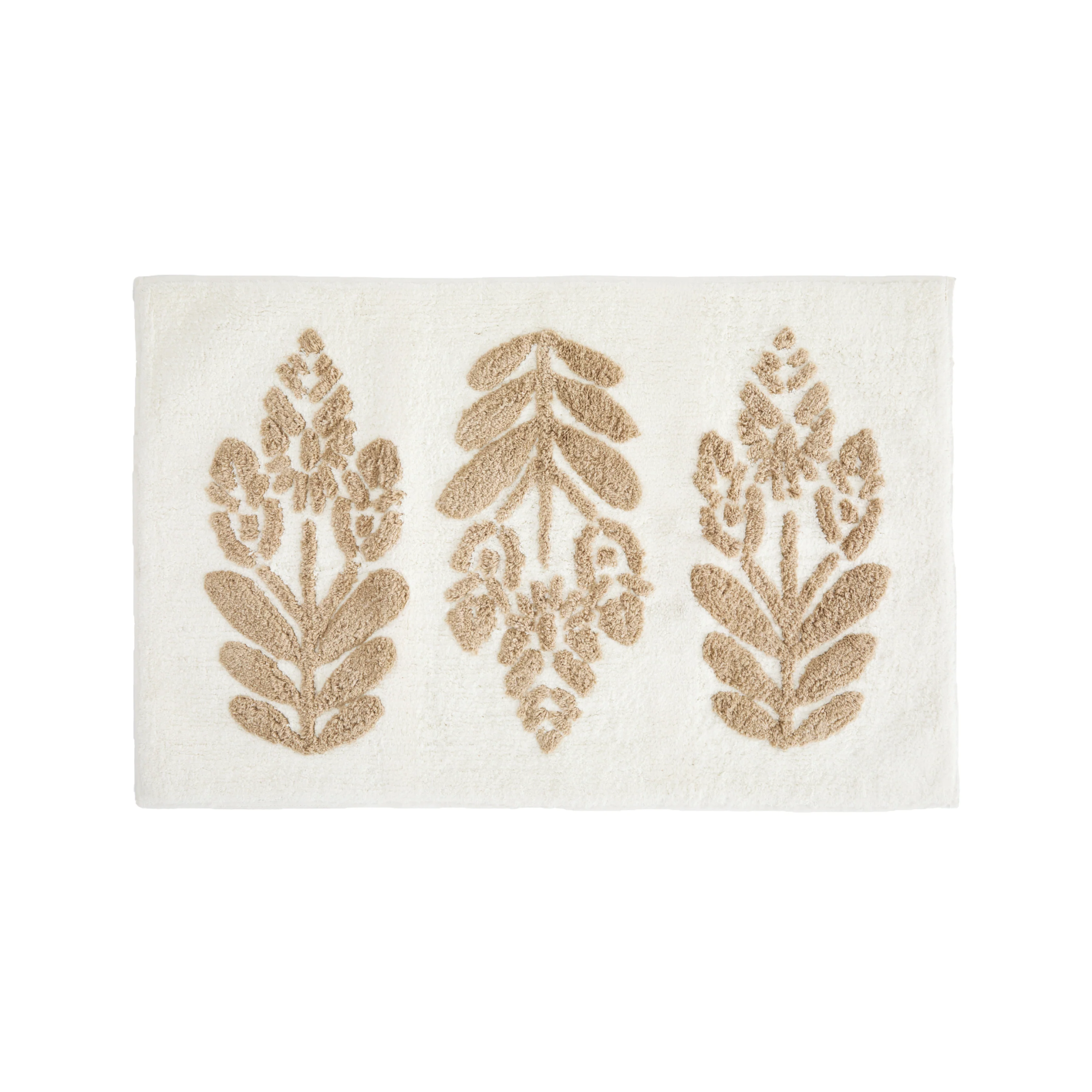 100% Cotton Folk Leaves Patterned Bath Mat - Image 11