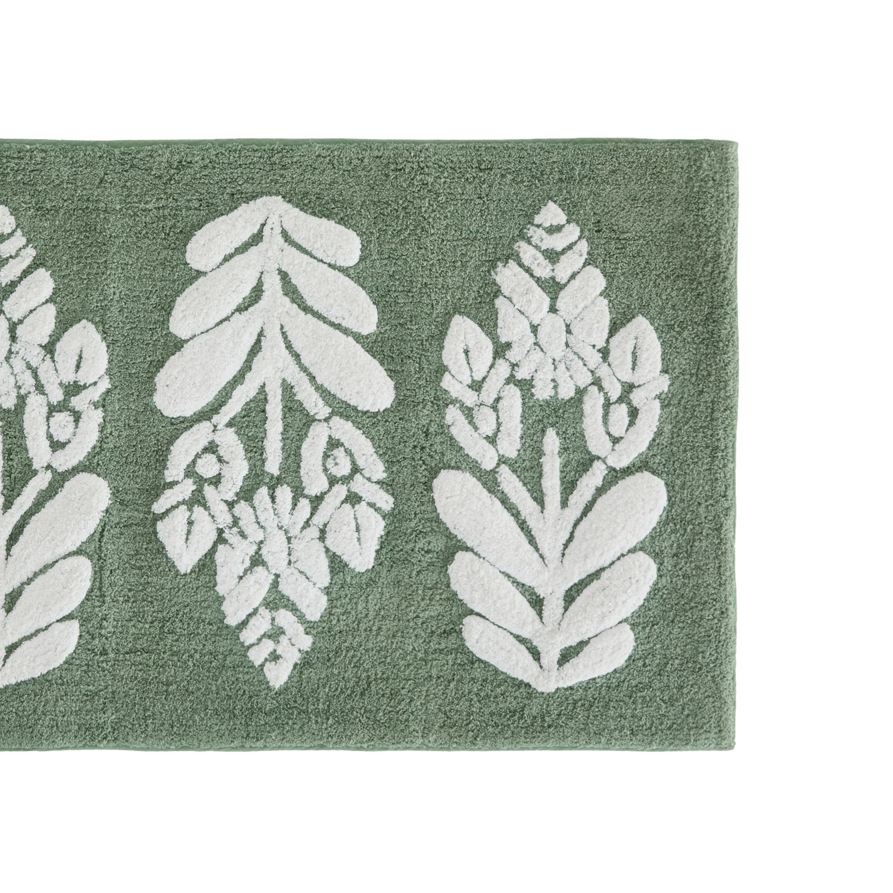 100% Cotton Folk Leaves Patterned Bath Mat - Image 14