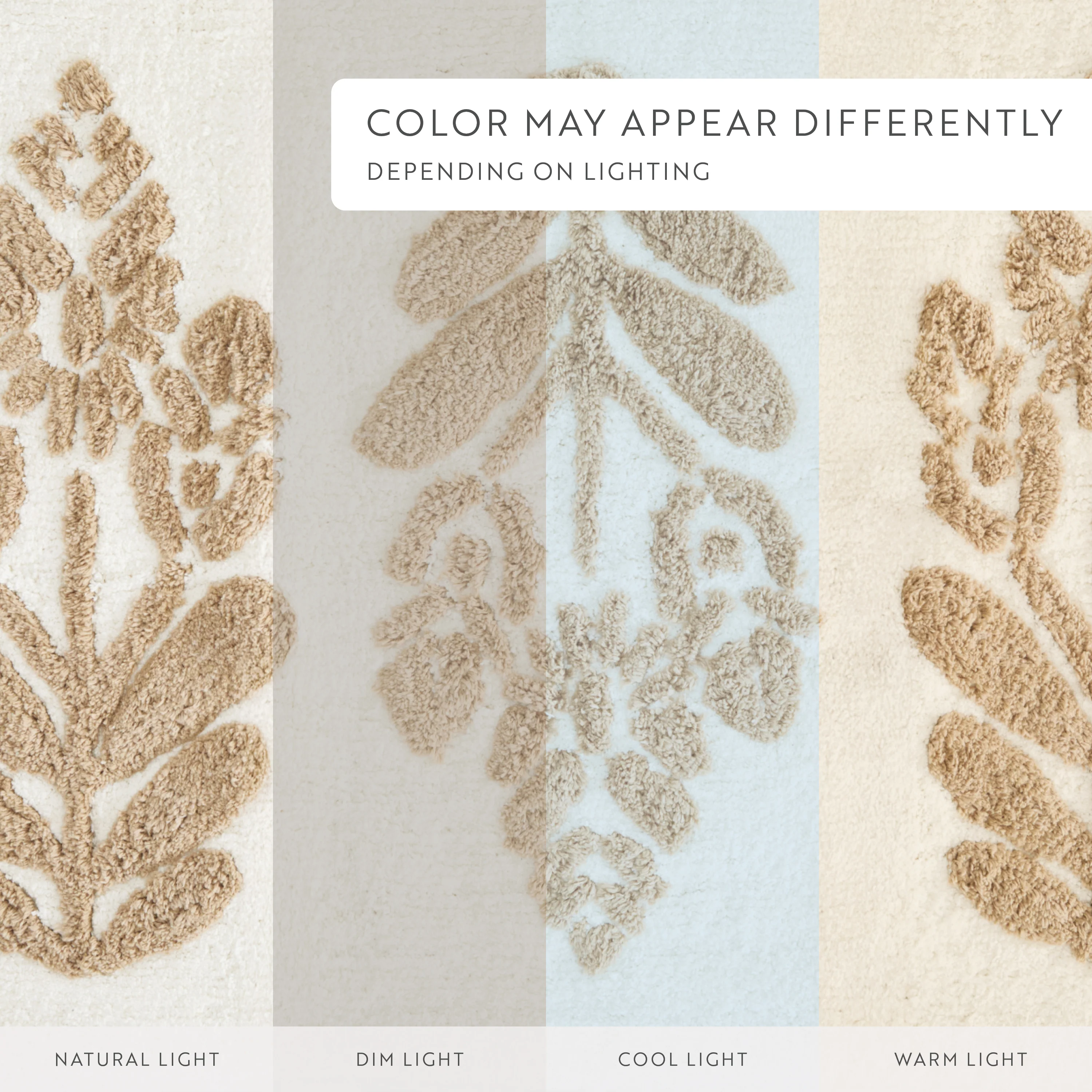 100% Cotton Folk Leaves Patterned Bath Mat - Image 27