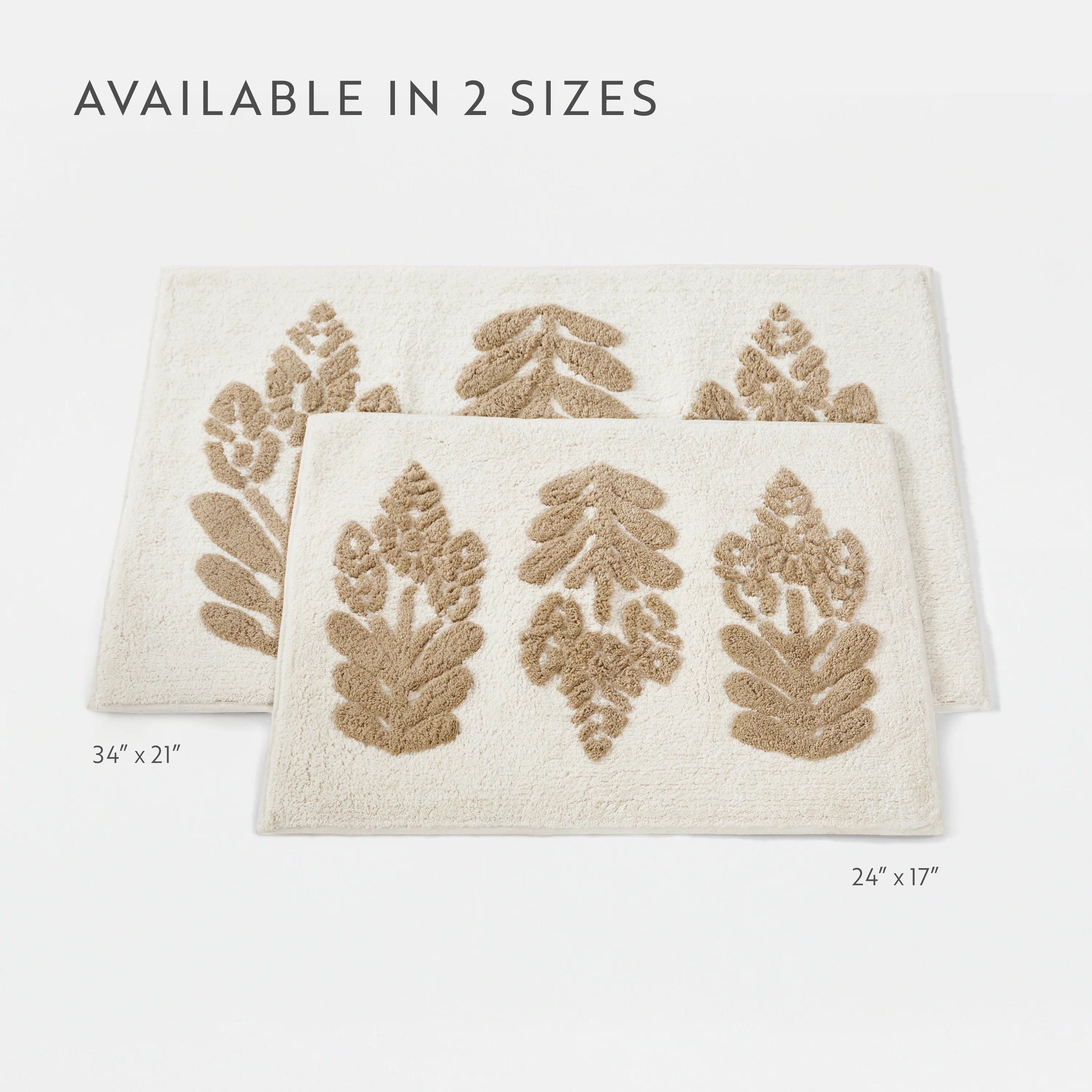 100% Cotton Folk Leaves Patterned Bath Mat - Image 29