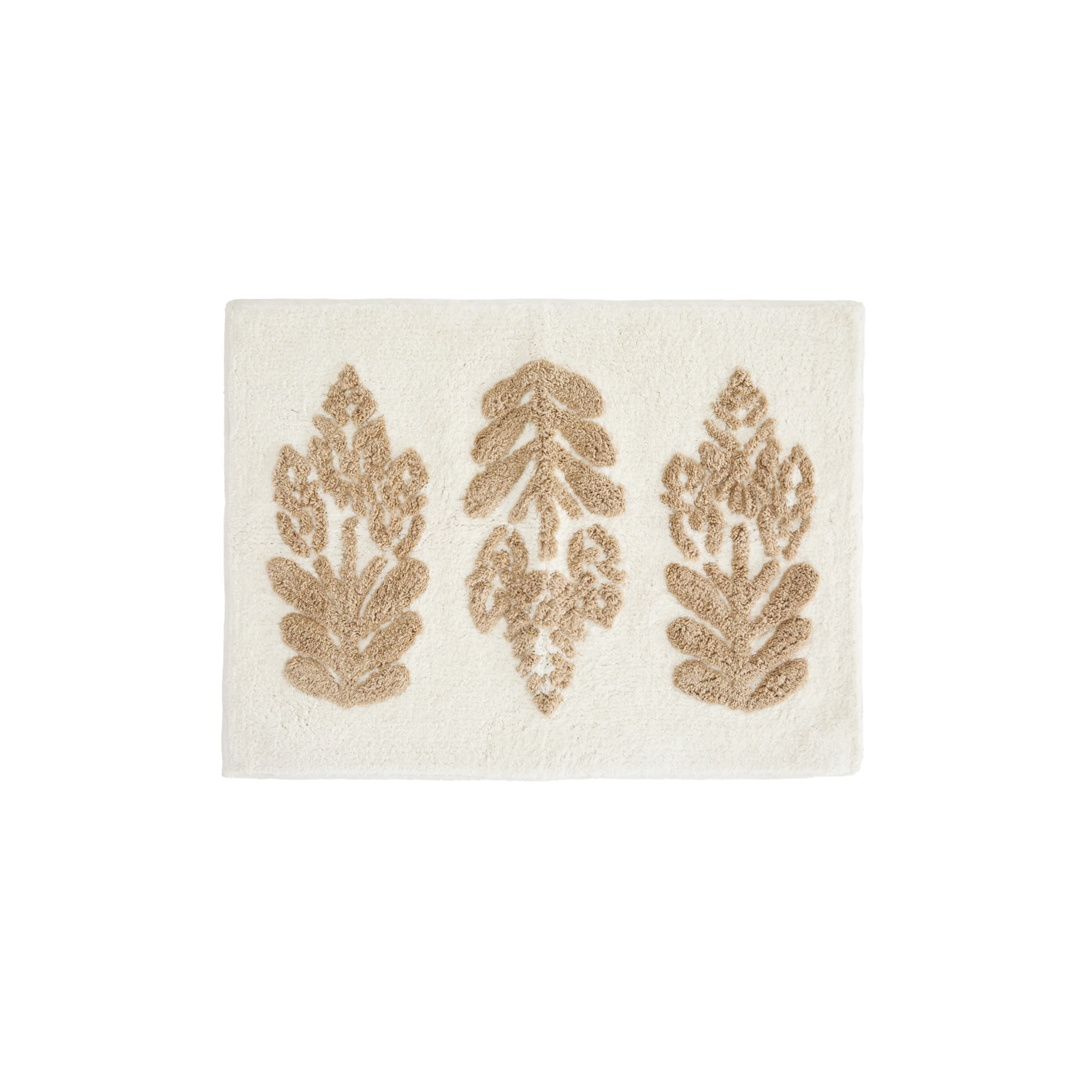 100% Cotton Folk Leaves Patterned Bath Mat - Image 7