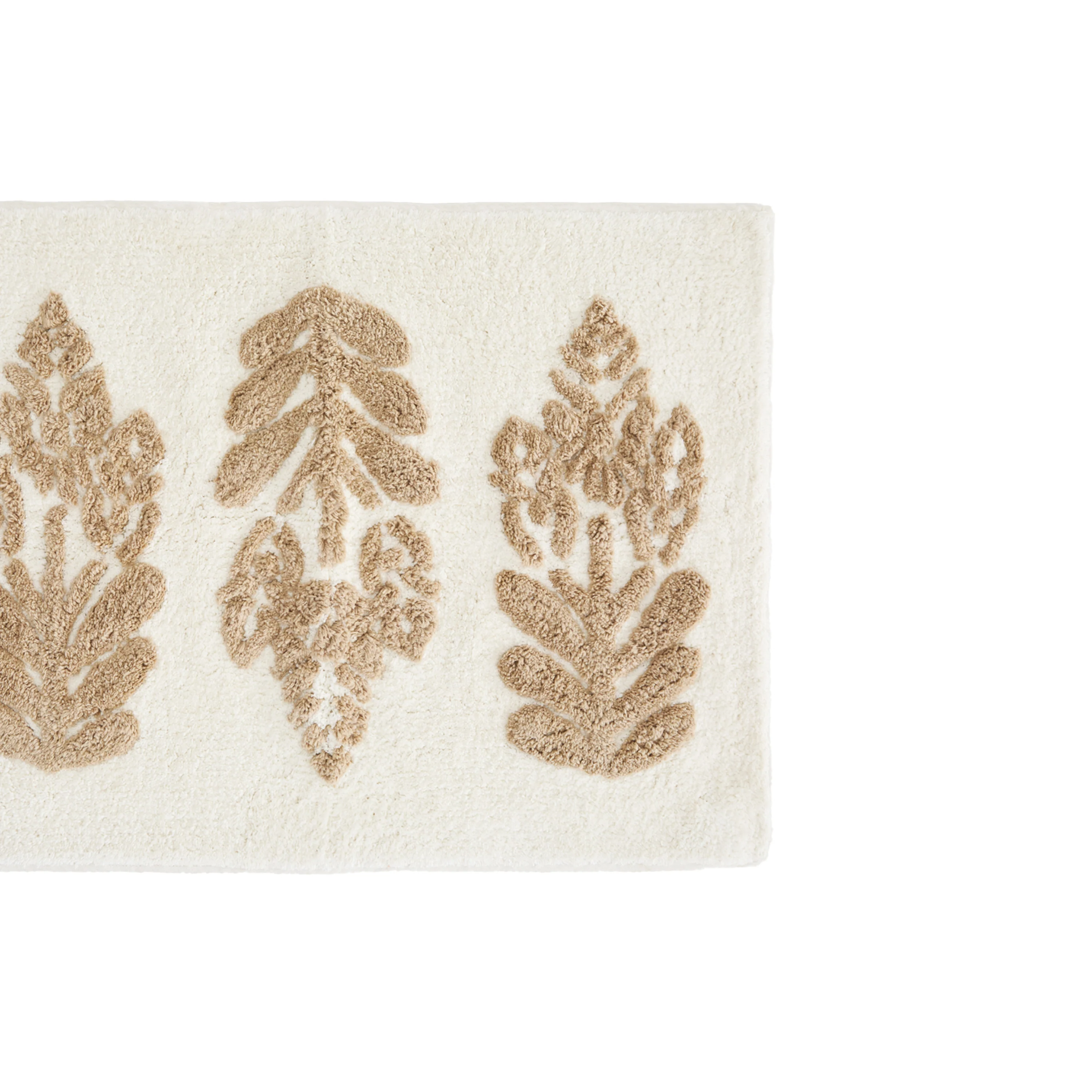 100% Cotton Folk Leaves Patterned Bath Mat - Image 9