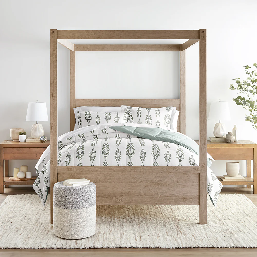 Folk Leaves Reversible Down-Alternative Comforter Set - Image 5