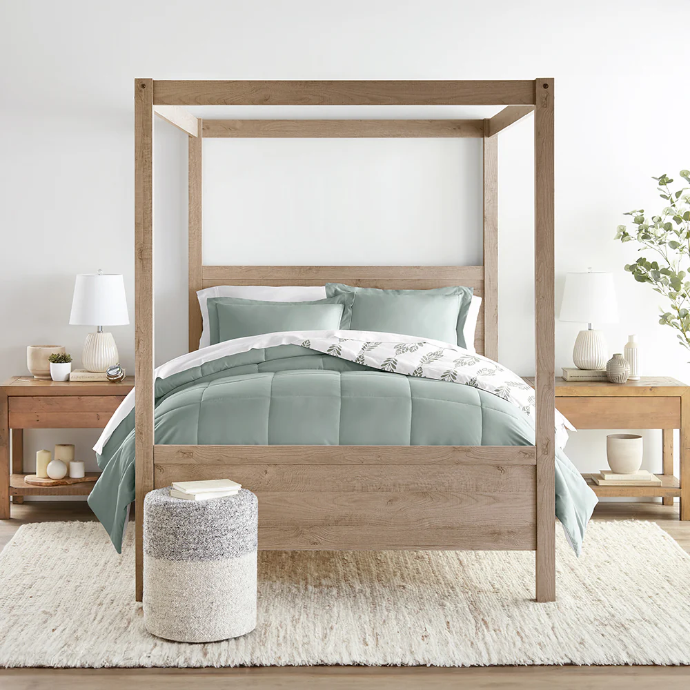 Folk Leaves Reversible Down-Alternative Comforter Set - Image 6