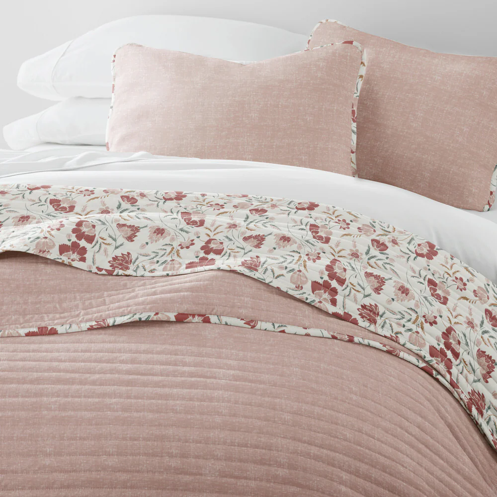 French Jacobean Reversible Quilted Coverlet Set - Image 12