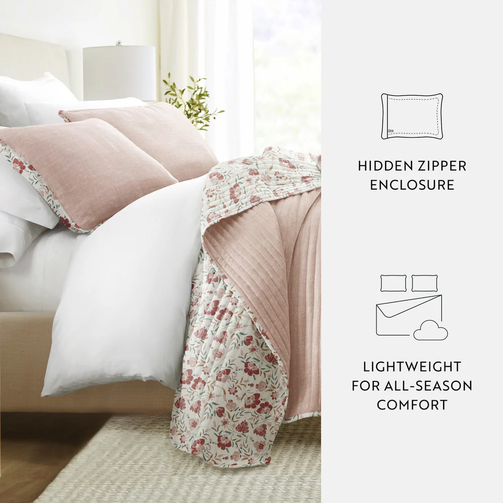 French Jacobean Reversible Quilted Coverlet Set - Image 18