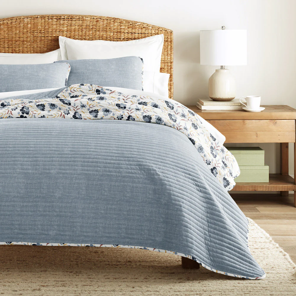 French Jacobean Reversible Quilted Coverlet Set - Image 7