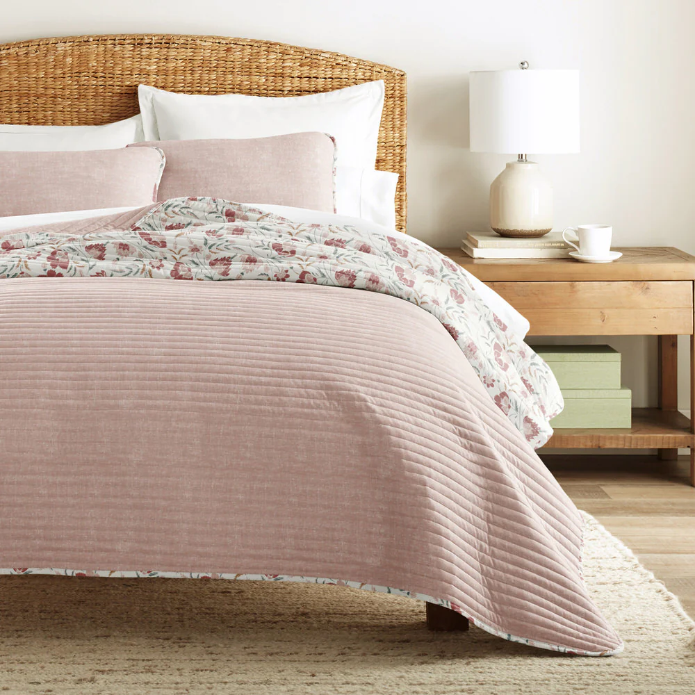 French Jacobean Reversible Quilted Coverlet Set - Image 8