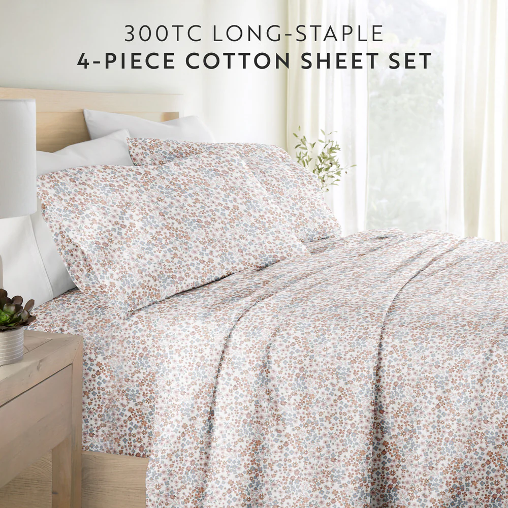 Garden Bloom 4-Piece Long Staple Cotton Sheet Set - Image 5