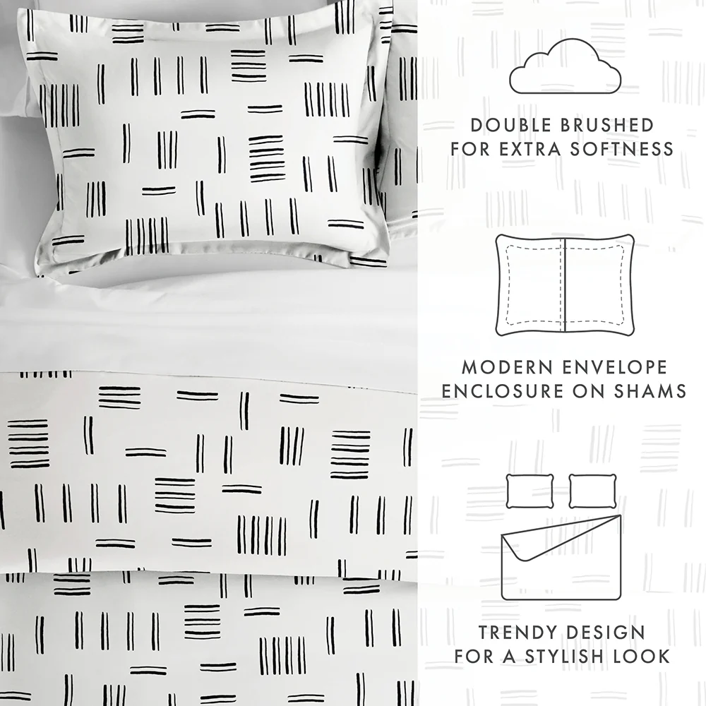 Geo Dash Pattern 3-Piece Duvet Cover Set - Image 15