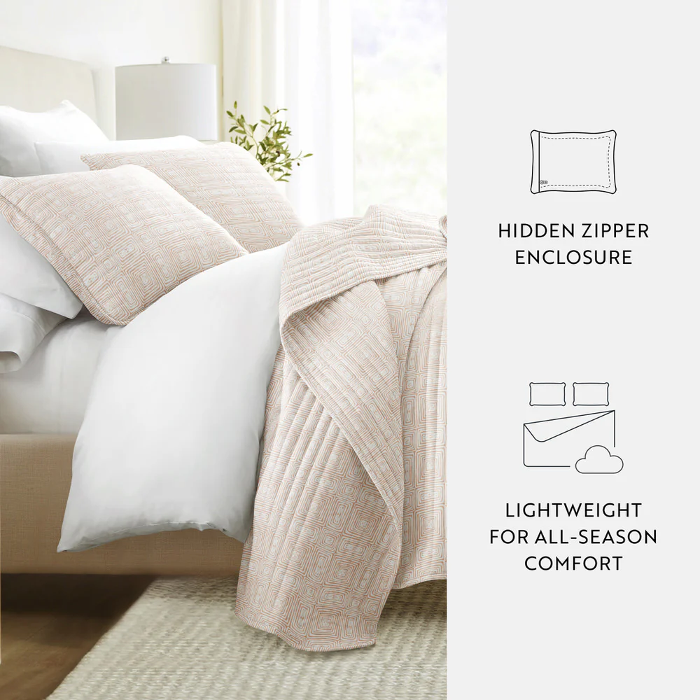 Geometric Maze Quilted Coverlet Set - Image 6
