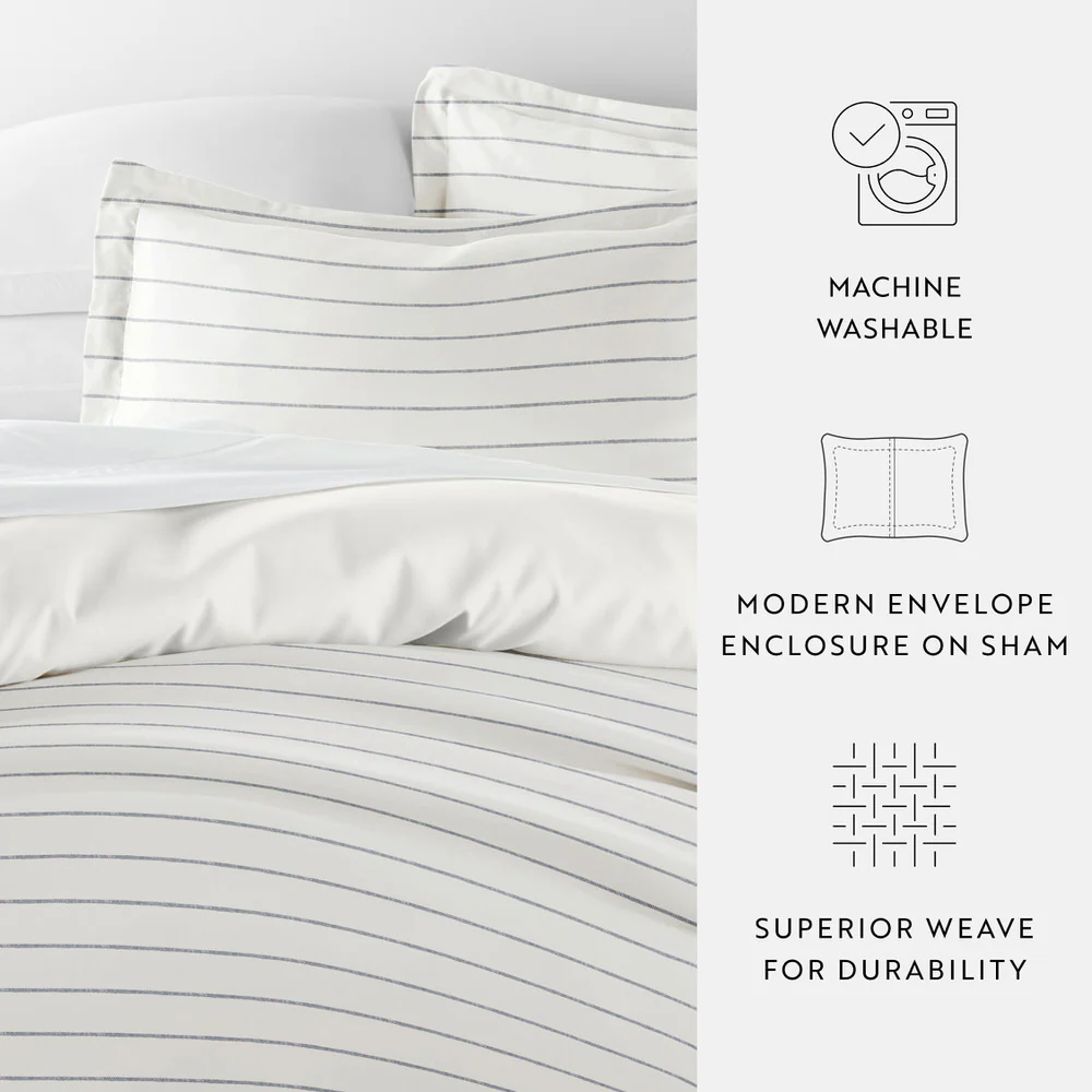 Harbor Stripe Reversible Pattern 3-Piece Duvet Cover Set - Image 13