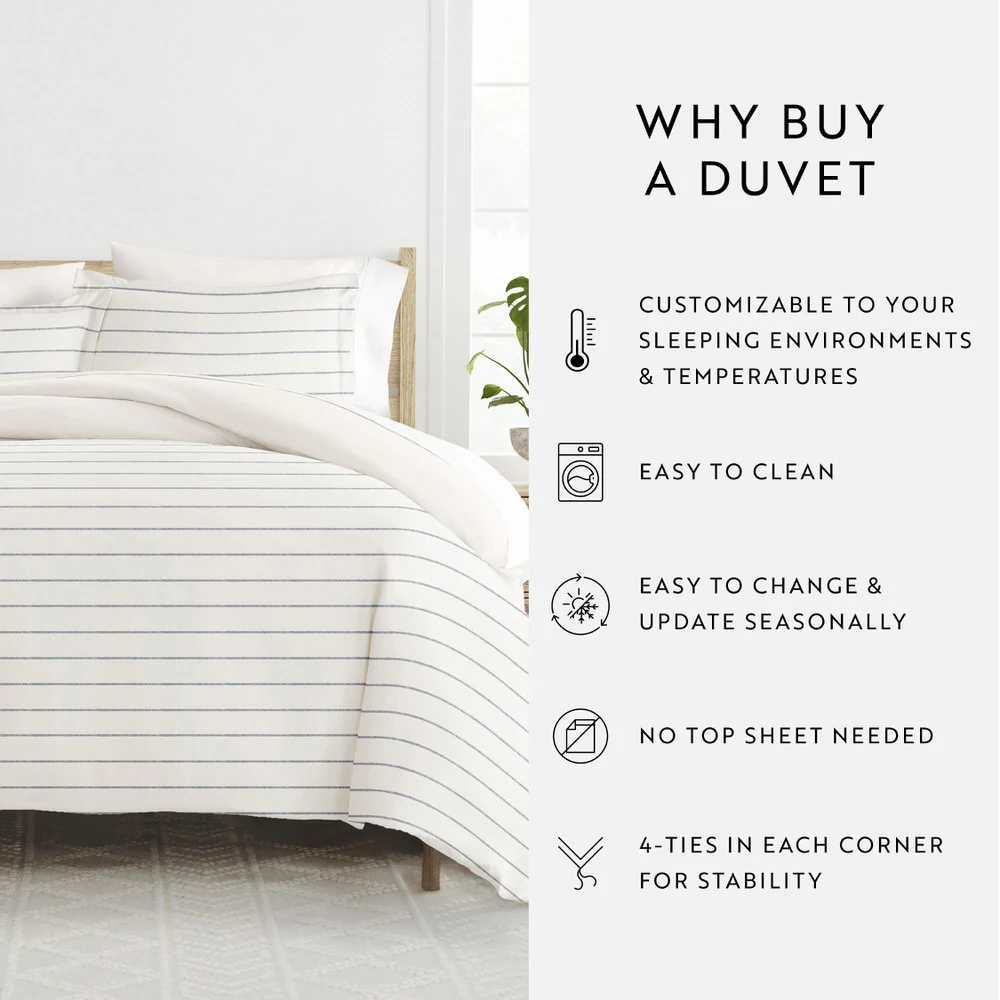 Harbor Stripe Reversible Pattern 3-Piece Duvet Cover Set - Image 15