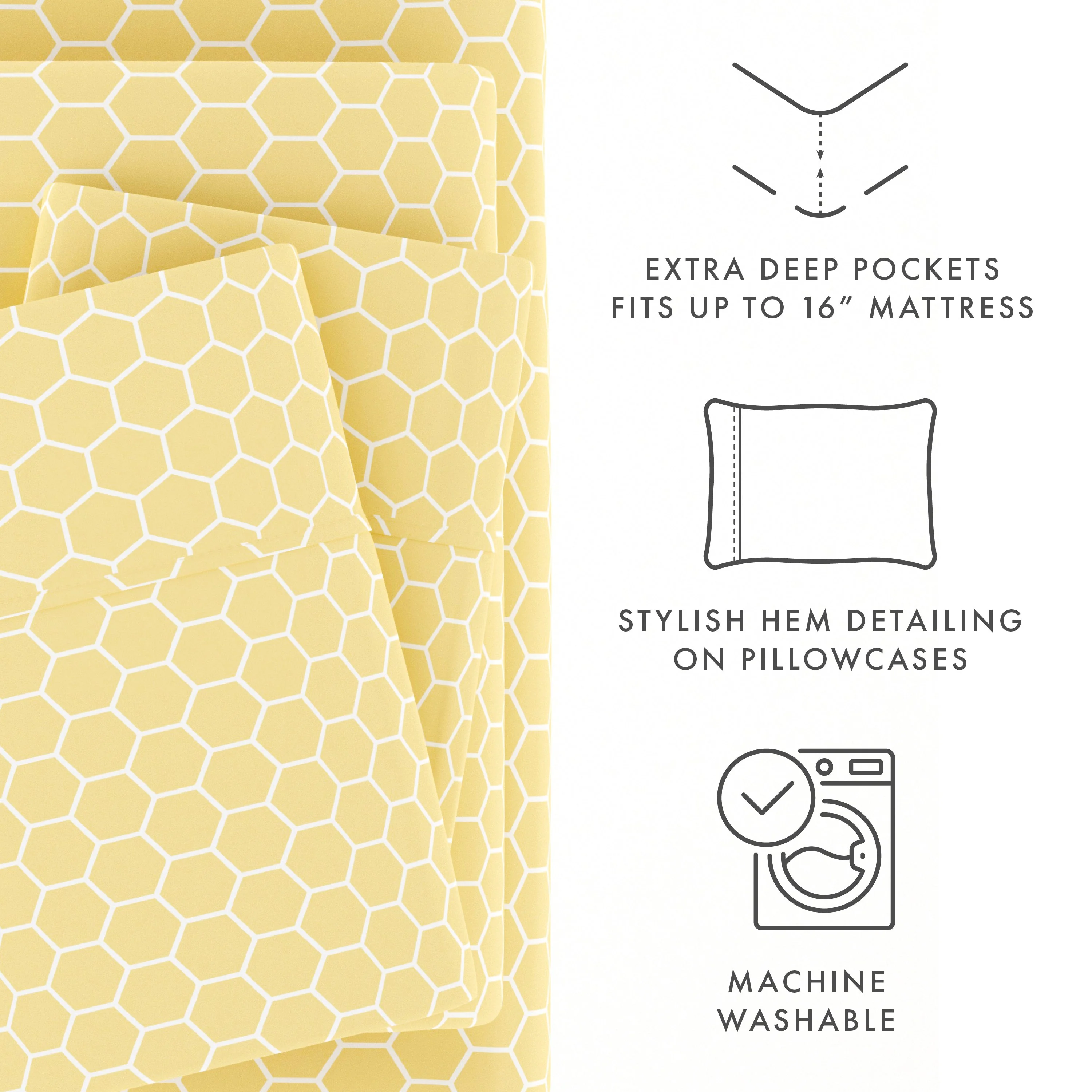 Honeycomb Pattern 4-Piece Sheet Set - Sale - Image 13