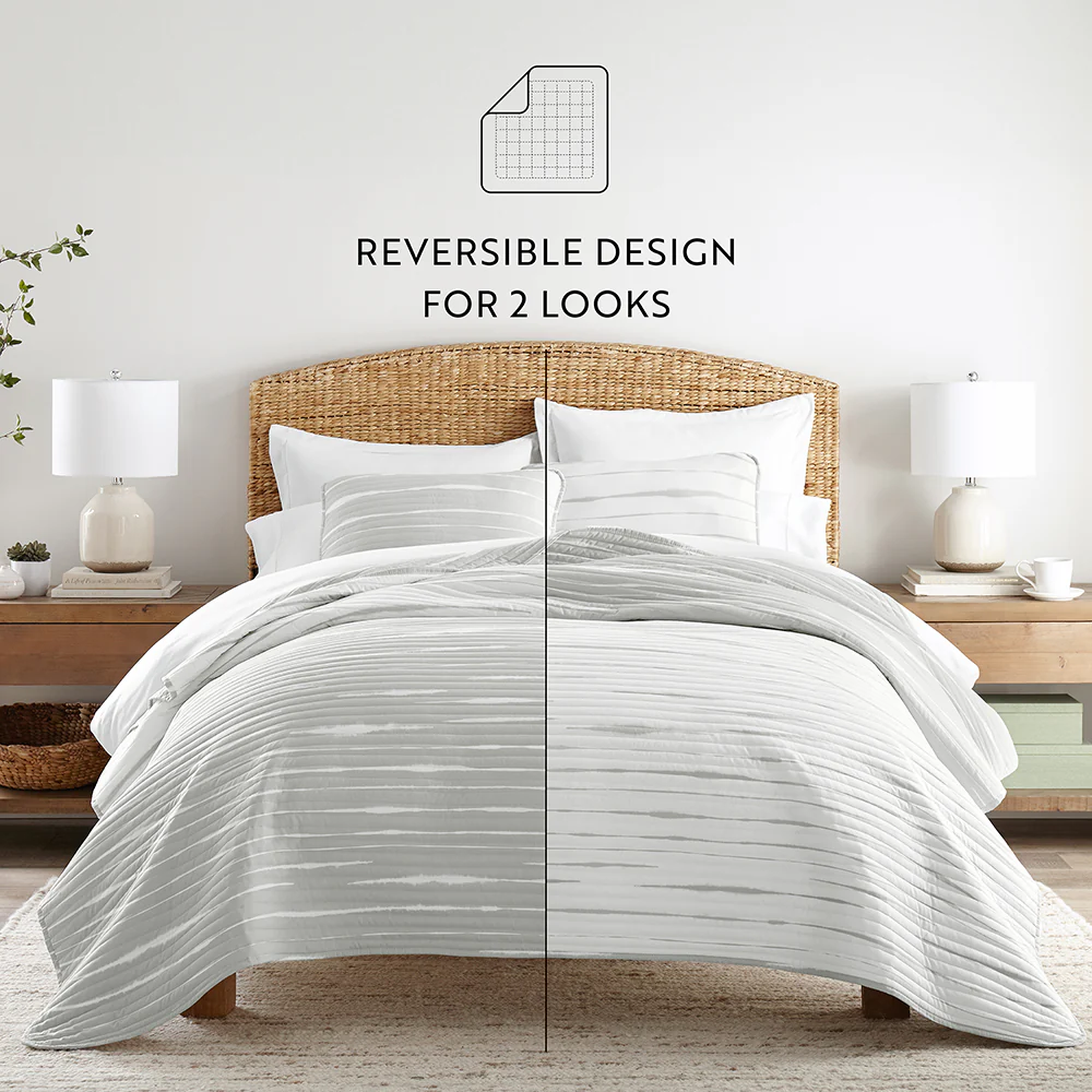 Horizon Lines Reversible Quilted Coverlet Set - Image 10