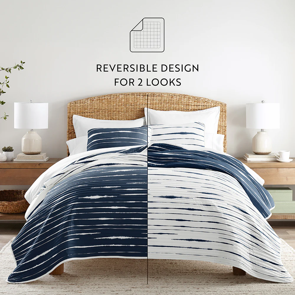Horizon Lines Reversible Quilted Coverlet Set - Image 9