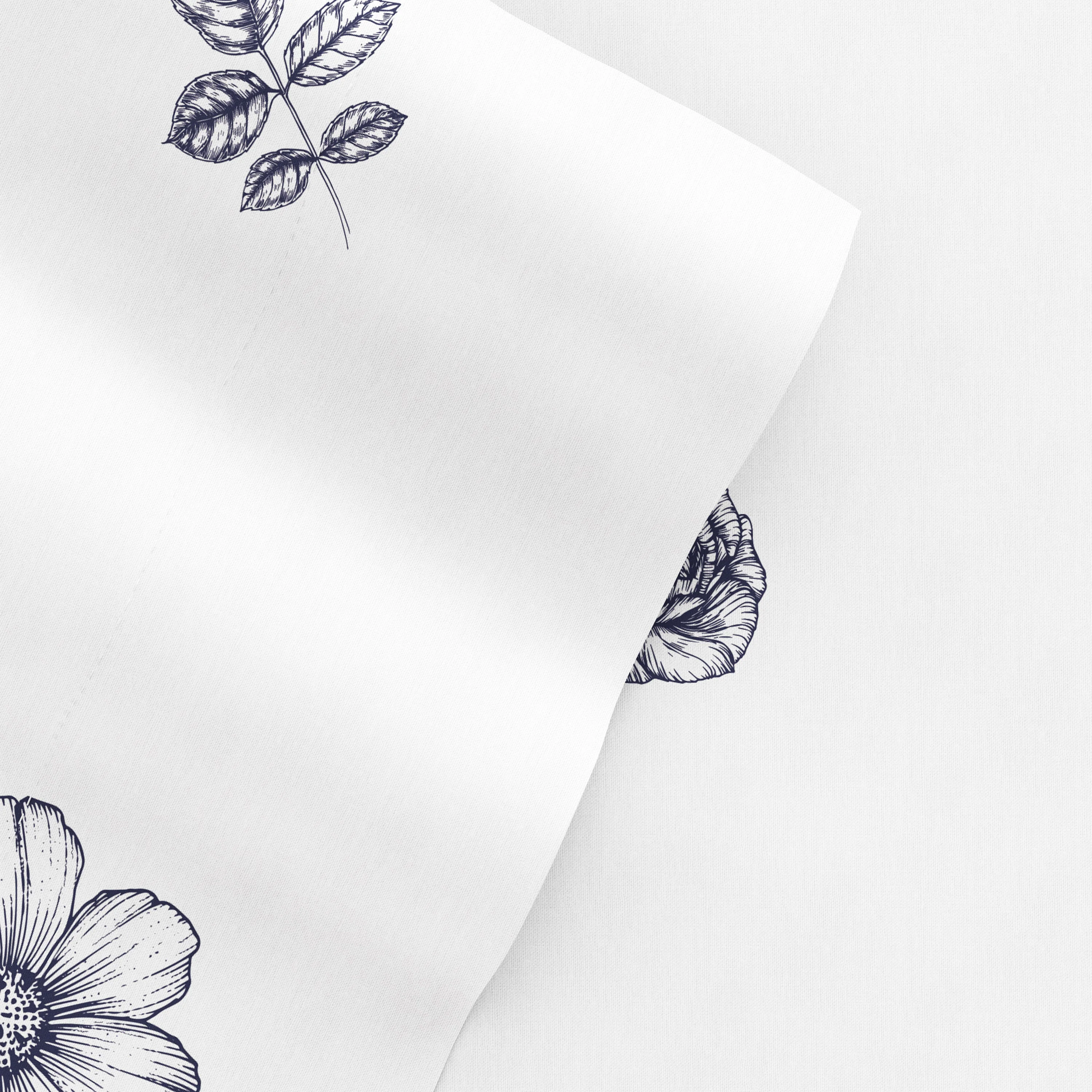Indigo Flowers Pattern 4-Piece Sheet Set - Image 2