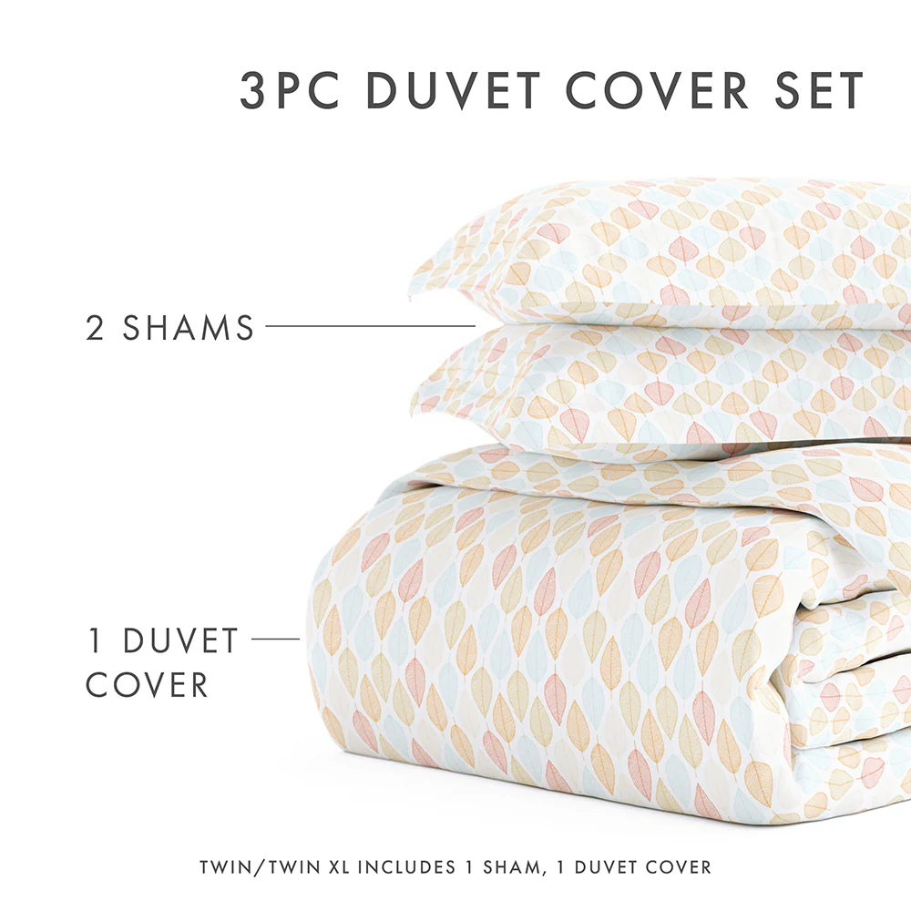 Leaf Pattern 3-Piece Duvet Cover Set - Image 11