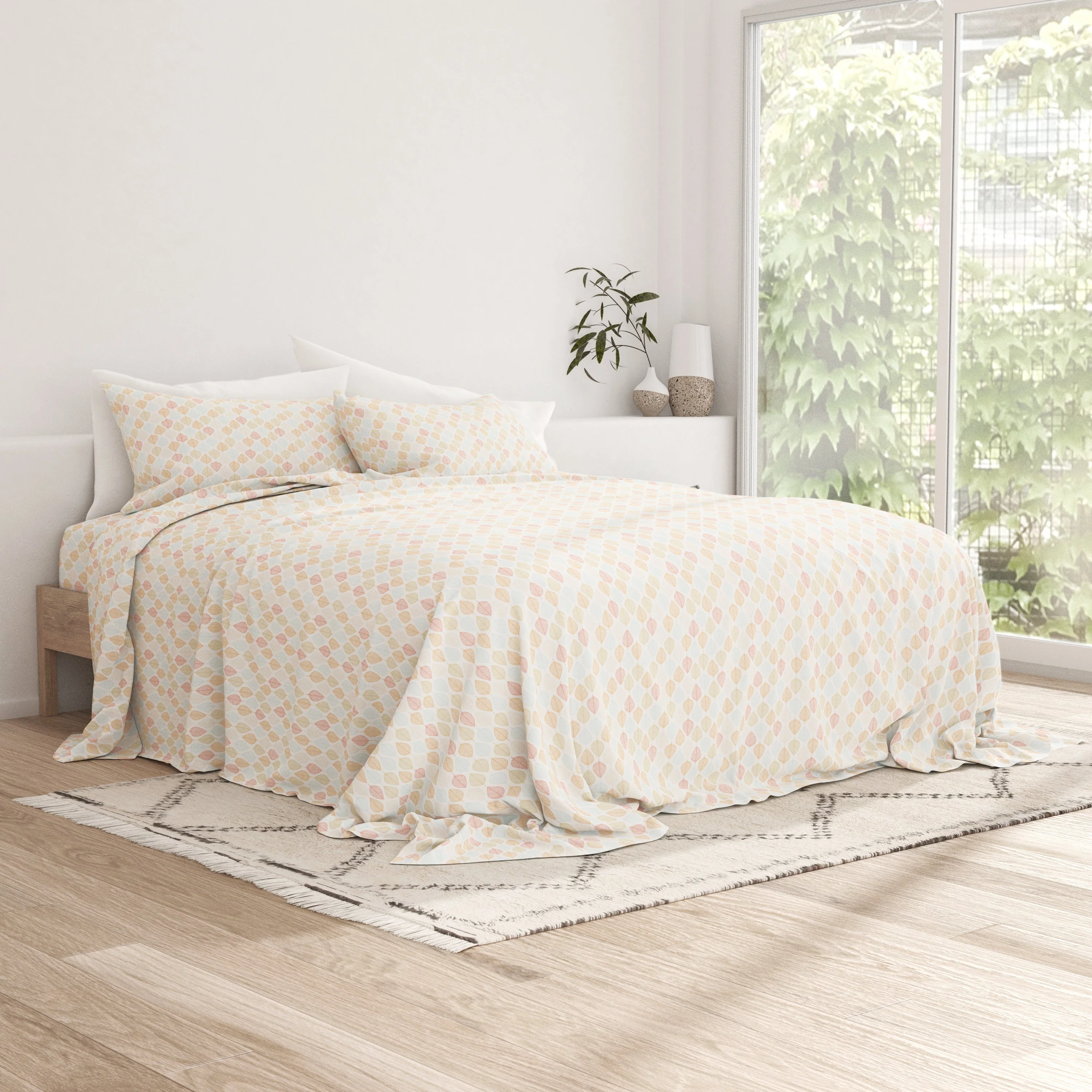 Leaf Pattern 4-Piece Sheet Set - Sale - Image 4