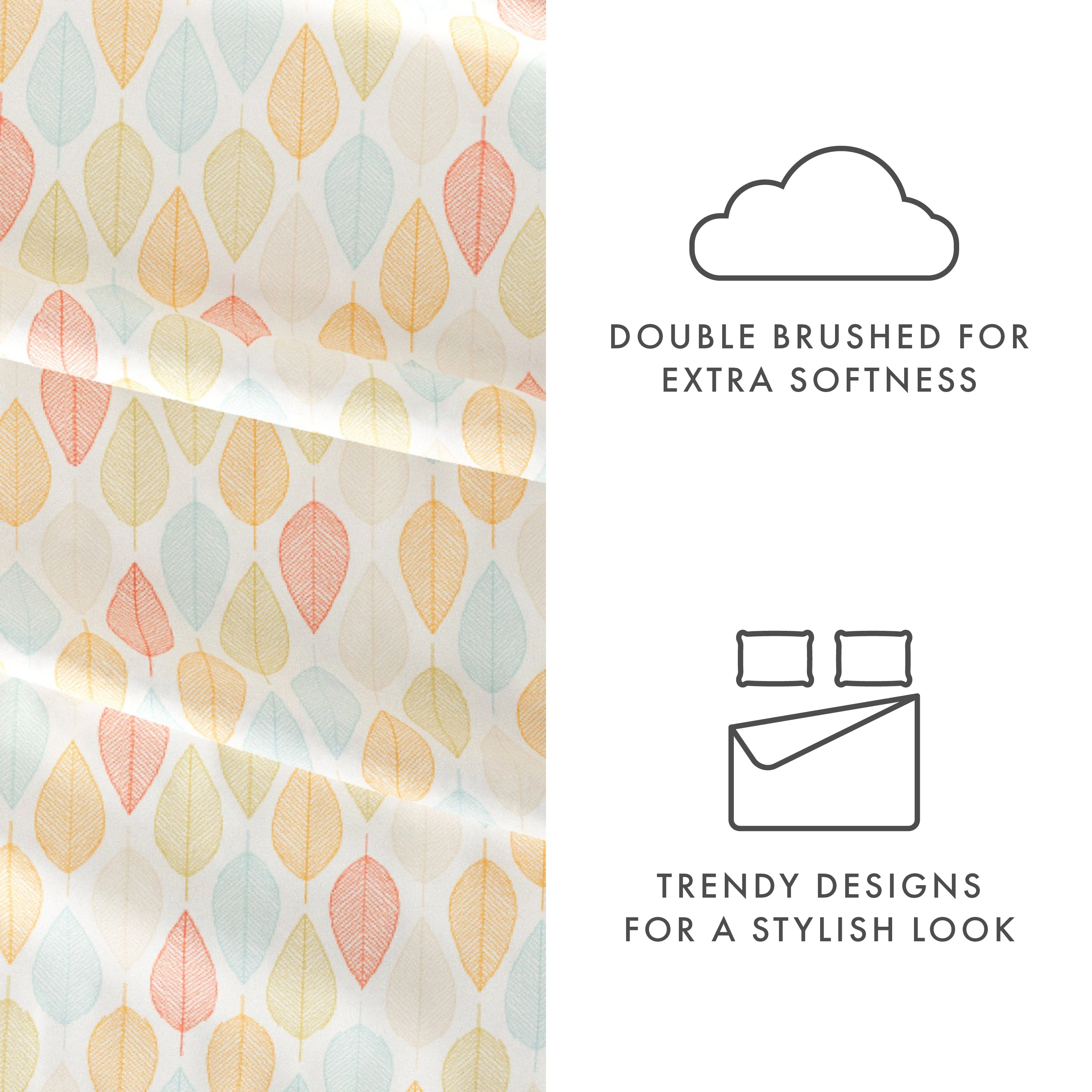 Leaf Pattern 4-Piece Sheet Set - Sale - Image 6