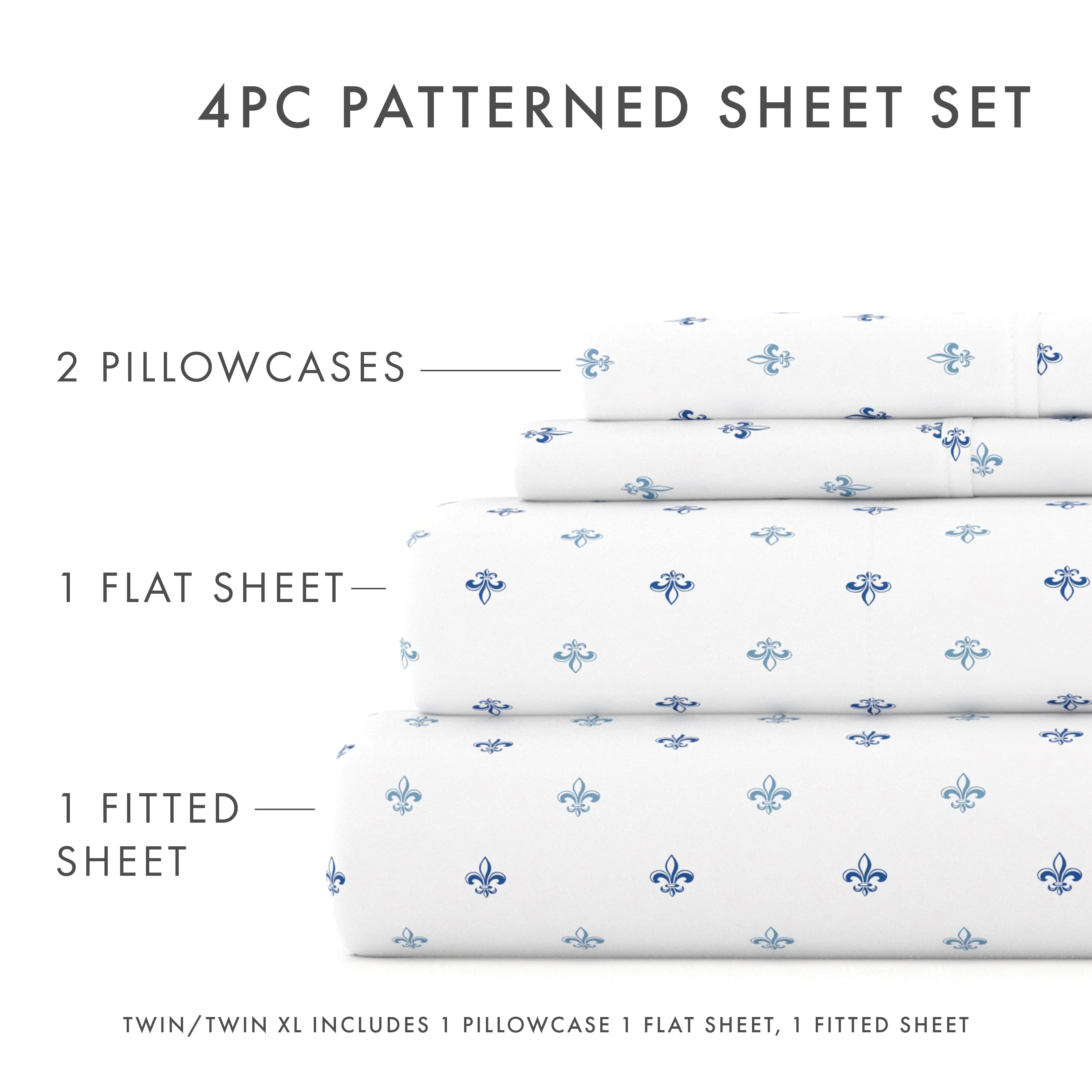Lily Pattern 4-Piece Sheet Set - Sale - Image 5