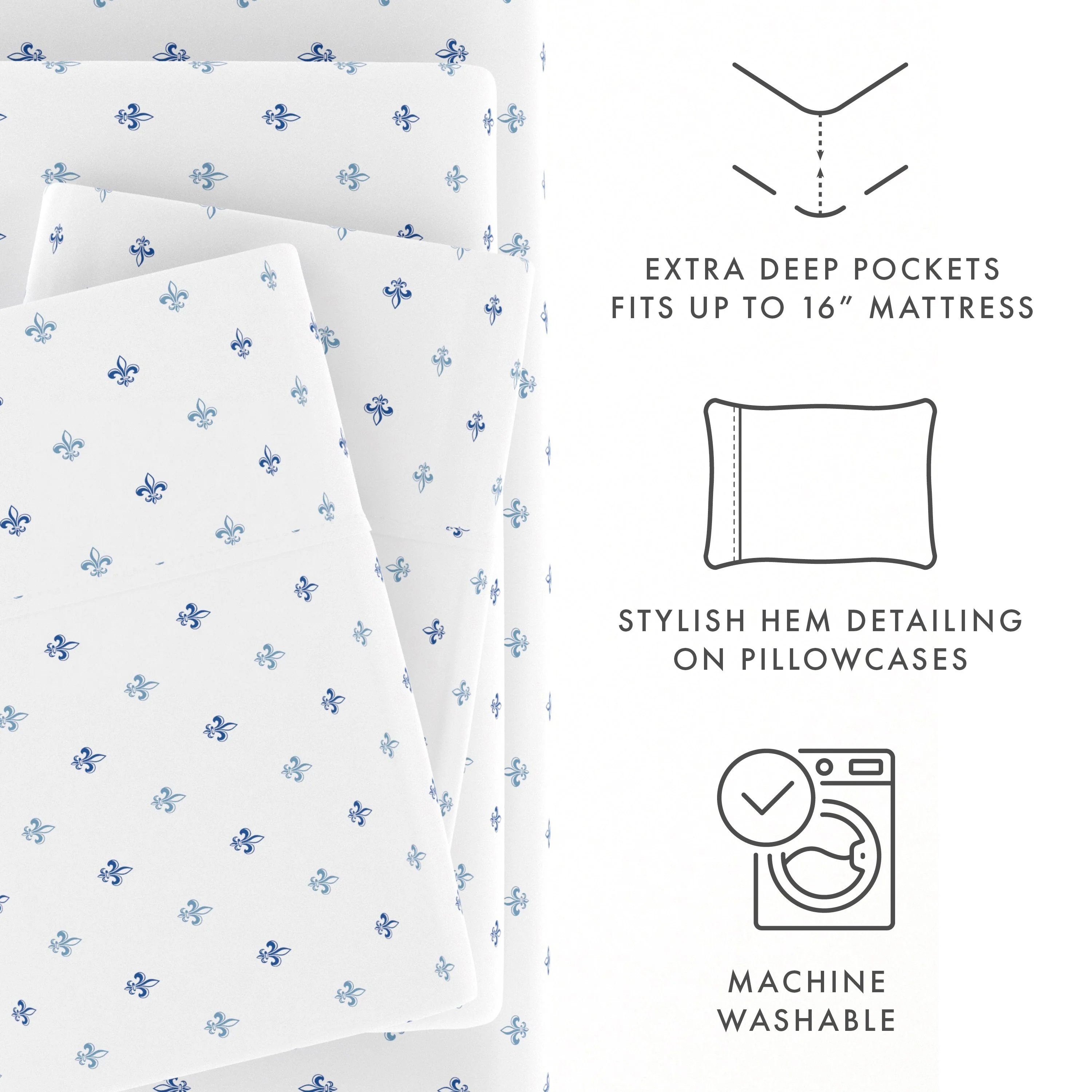 Lily Pattern 4-Piece Sheet Set - Sale - Image 7