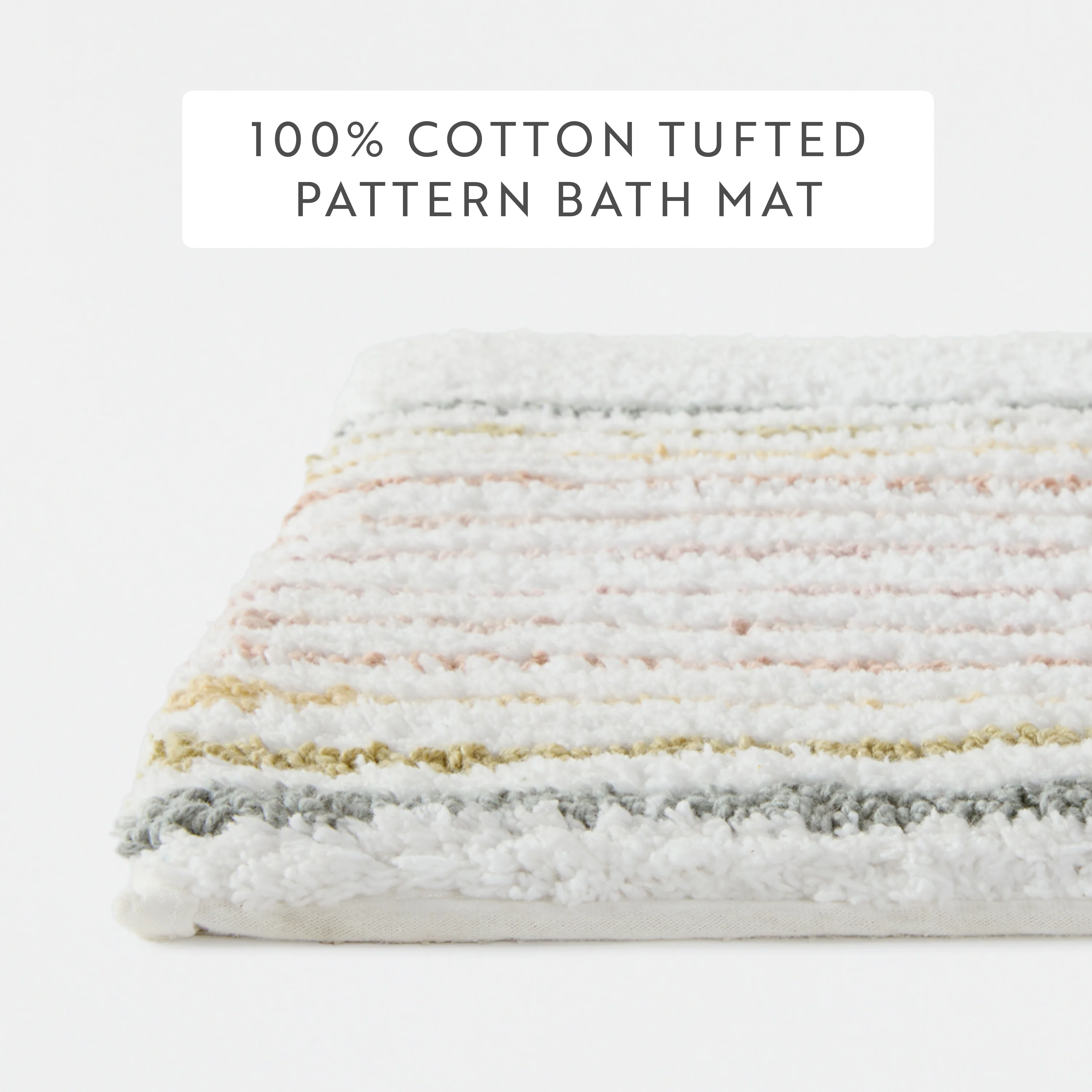 100% Cotton Linear Geo Patterned Bath Mat - Image 24