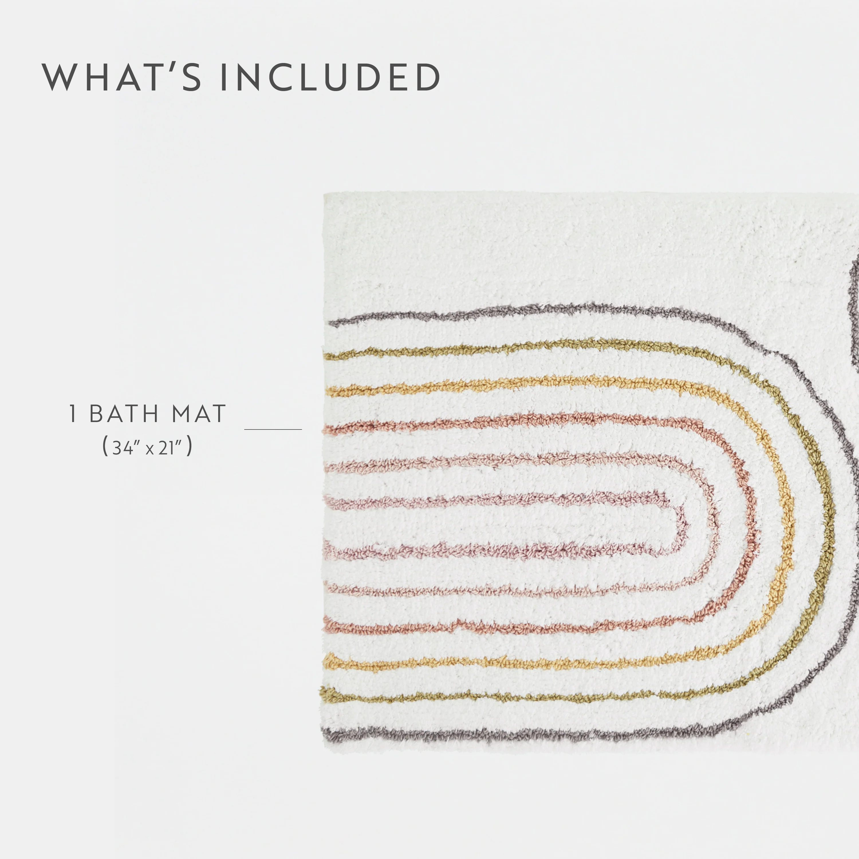 100% Cotton Linear Geo Patterned Bath Mat - Image 34