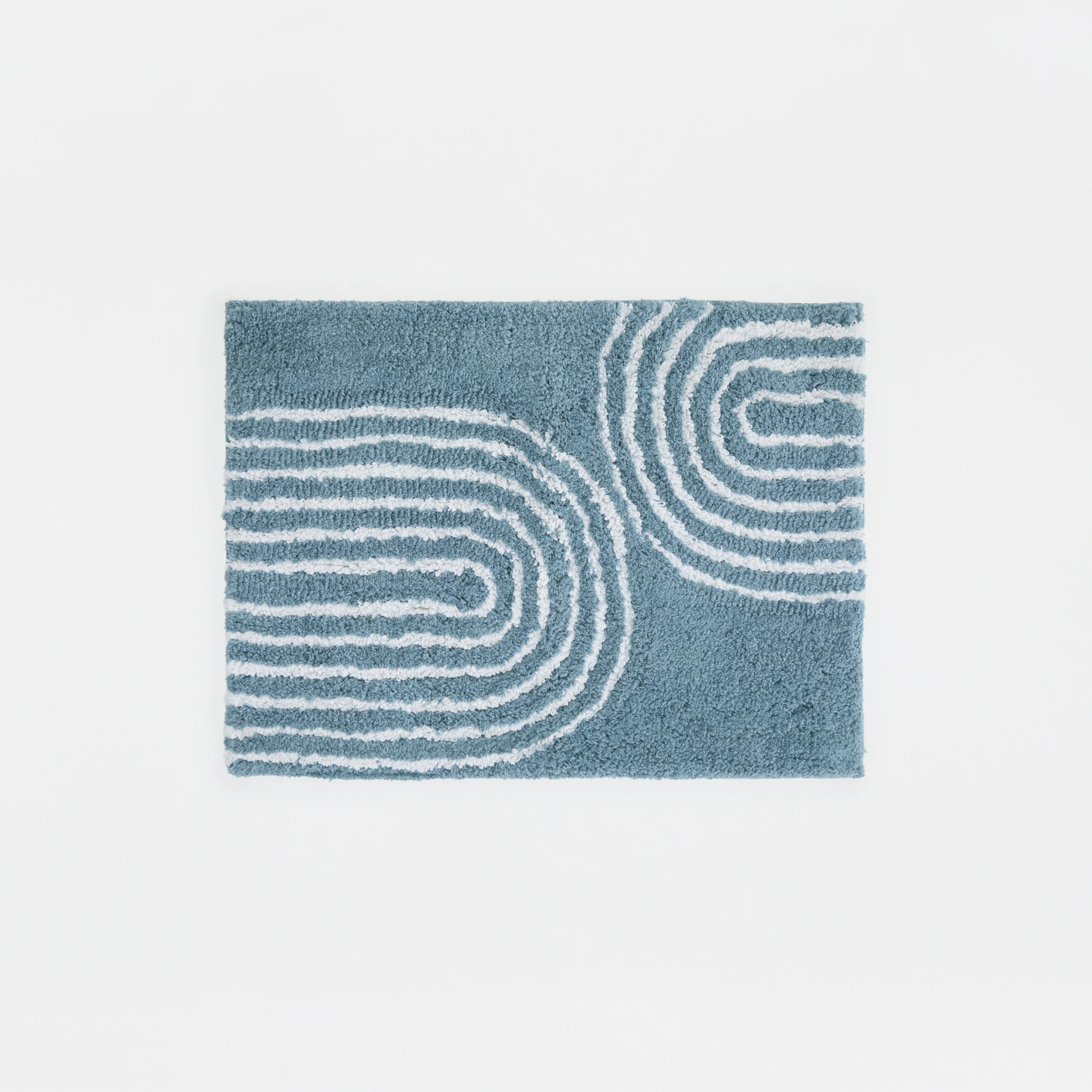 100% Cotton Linear Geo Patterned Bath Mat - Image 7