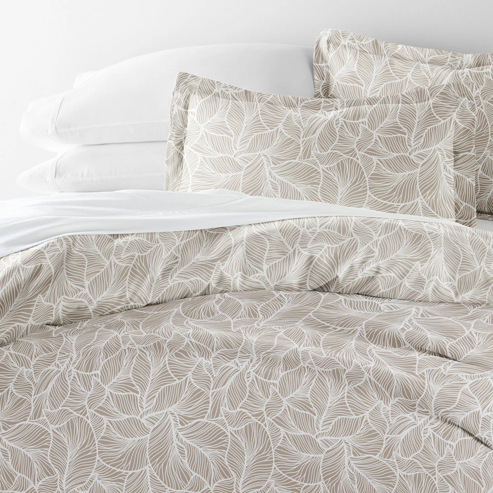 Linear Leaves Pattern 3-Piece Duvet Cover Set - Image 5