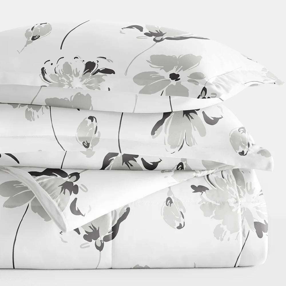 Magnolia Grey Patterned Down-Alternative Comforter Set - Image 5