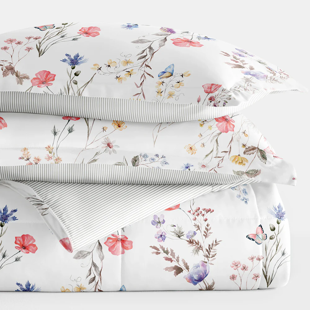 Meadow Floral Reversible Down-Alternative Comforter Set - Image 9
