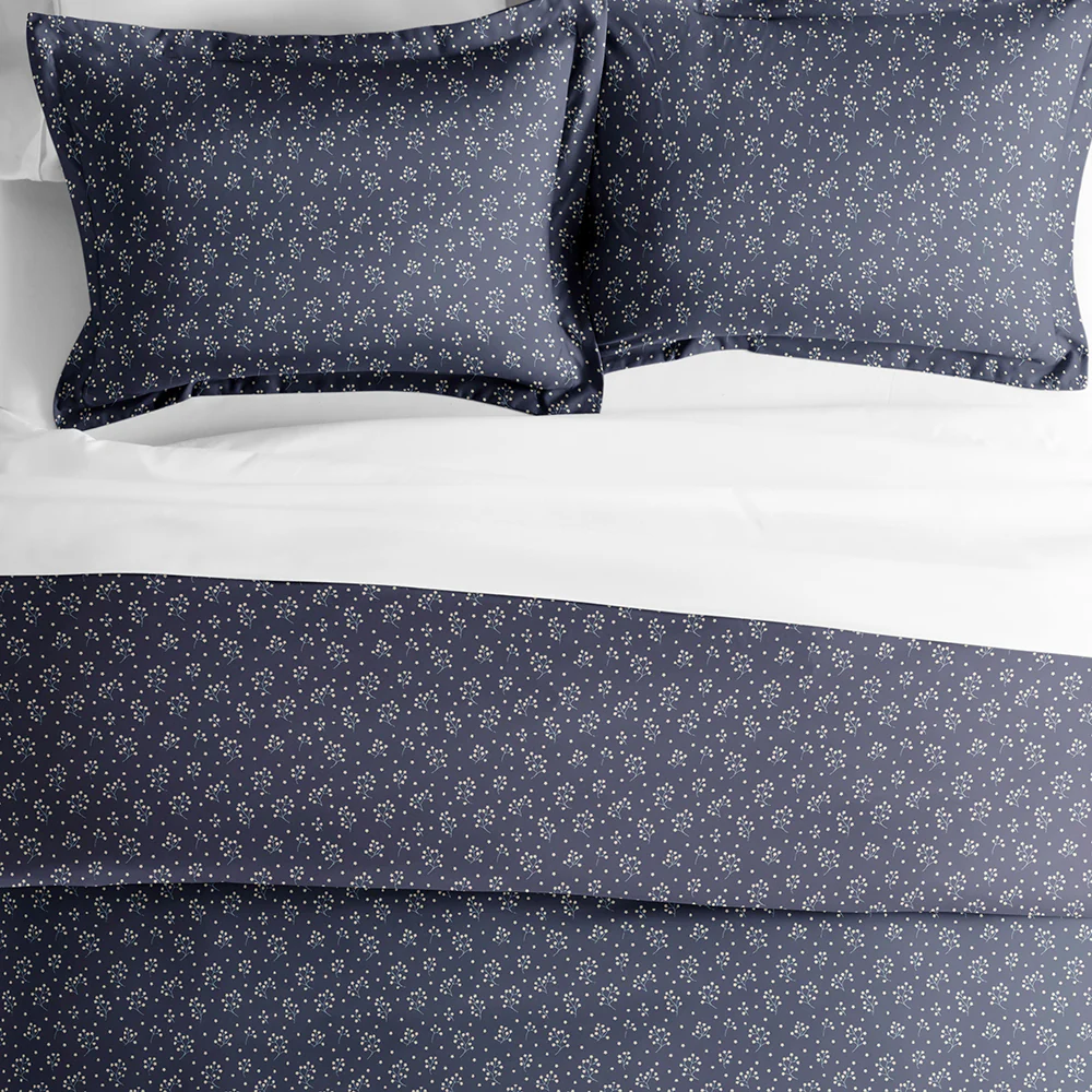 Midnight Blossoms Pattern 3-Piece Duvet Cover Set - Image 3