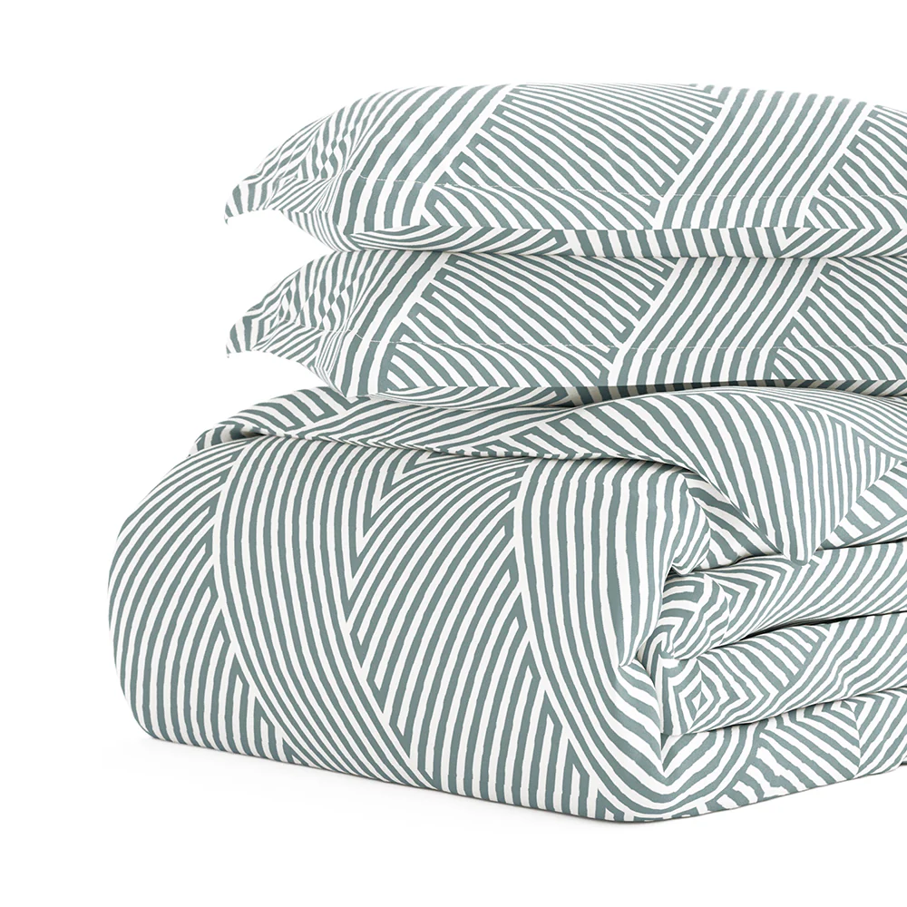 Modern Diagonal Pattern 3-Piece Duvet Cover Set - Image 5