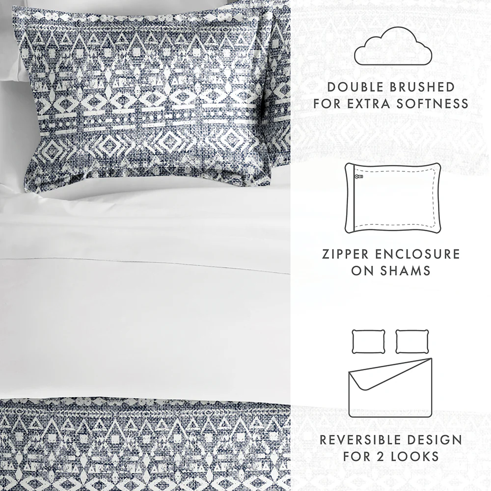 Modern Rustic Pattern 3-Piece Reversible Duvet Cover Set - Image 10