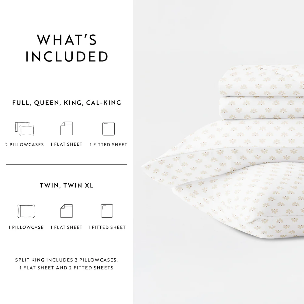 Moon Daisies 4-Piece Long Staple Cotton Sheet Set - Image 10