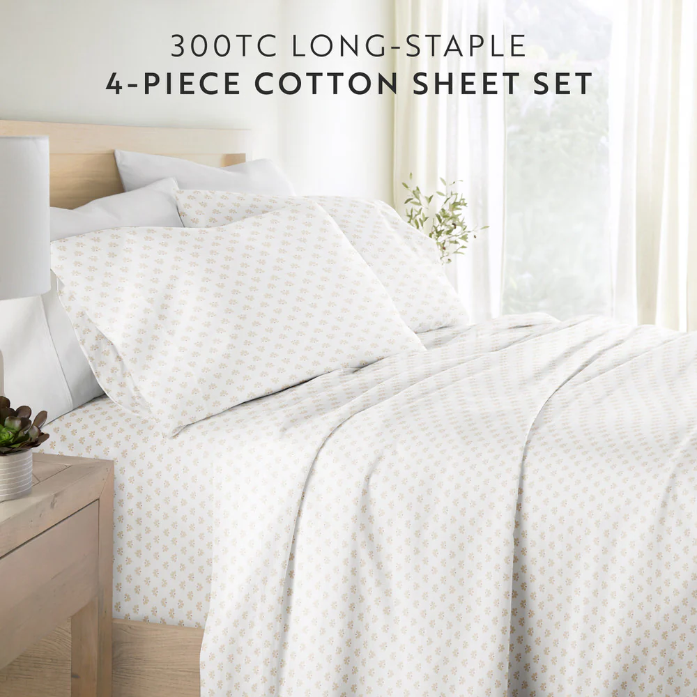 Moon Daisies 4-Piece Long Staple Cotton Sheet Set - Image 5